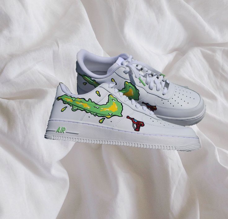 Green Yellow Splatter Custom Air Force 1-shecustomize