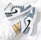 Grey Black Swoosh Custom Air Jordan 1-shecustomize