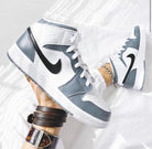 Grey Black Swoosh Custom Air Jordan 1-shecustomize