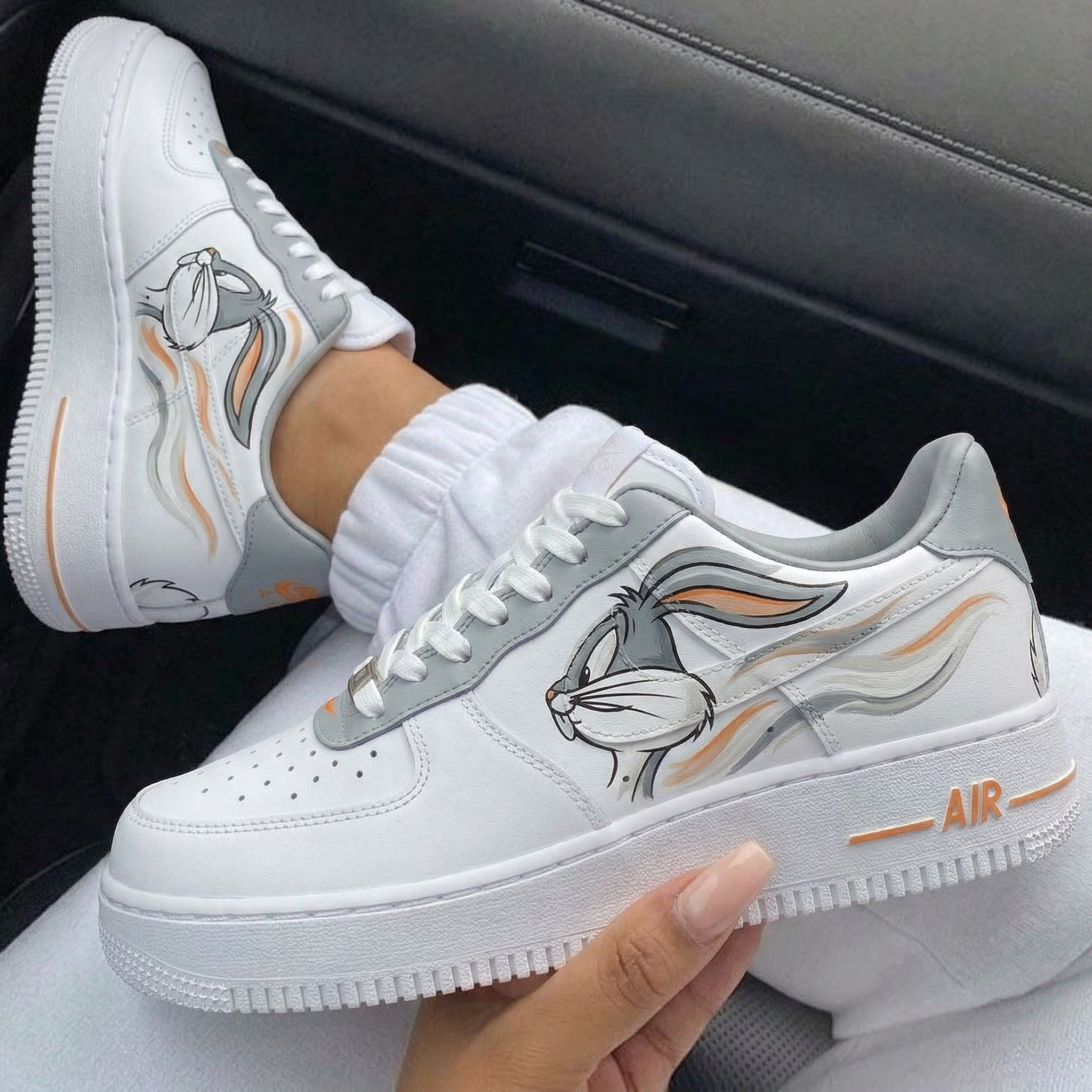 Grey Orange Bugs Bunny Custom Air Force 1-shecustomize