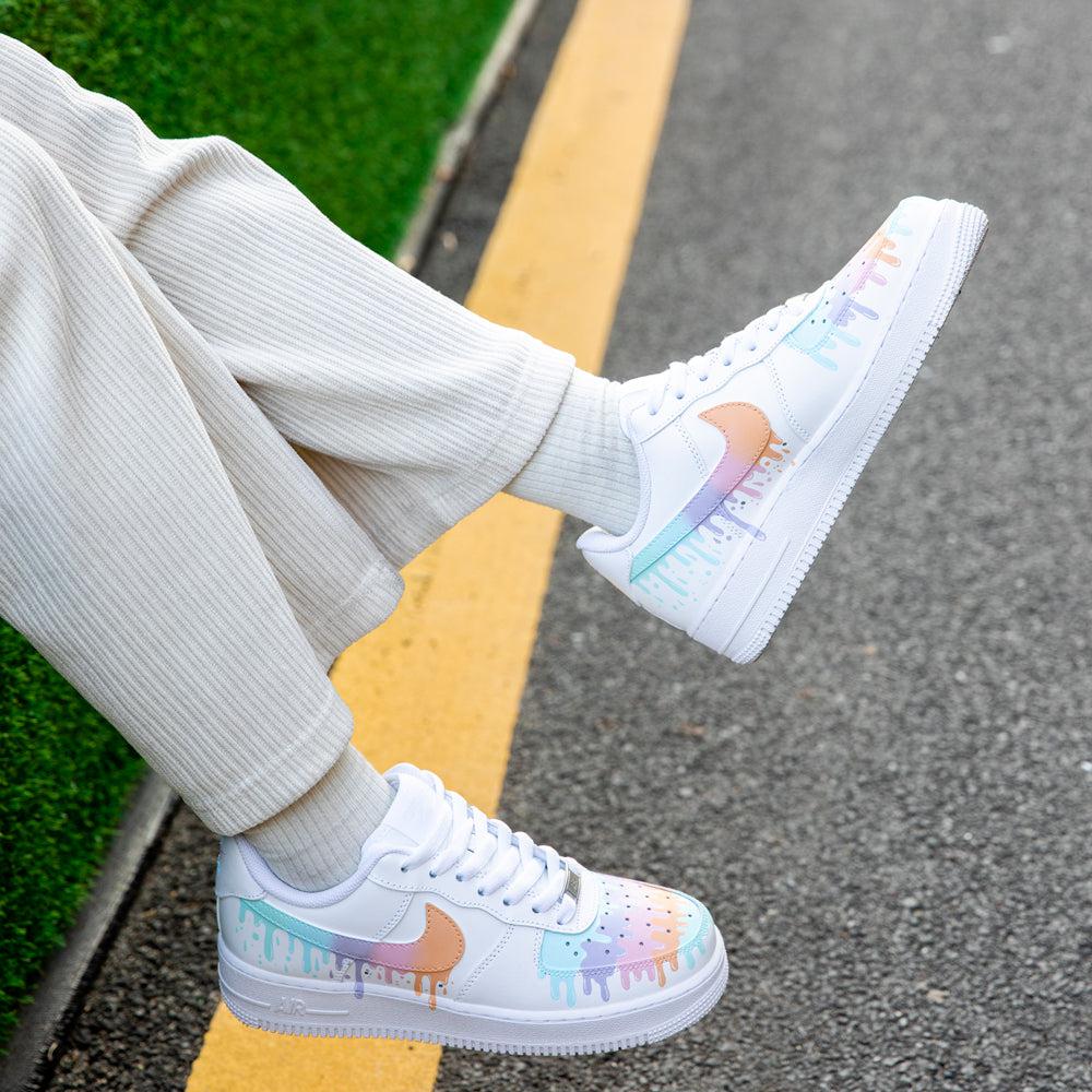Ice Cream Colorful Drip Air Force 1s Custom Shoes Sneakers-shecustomize
