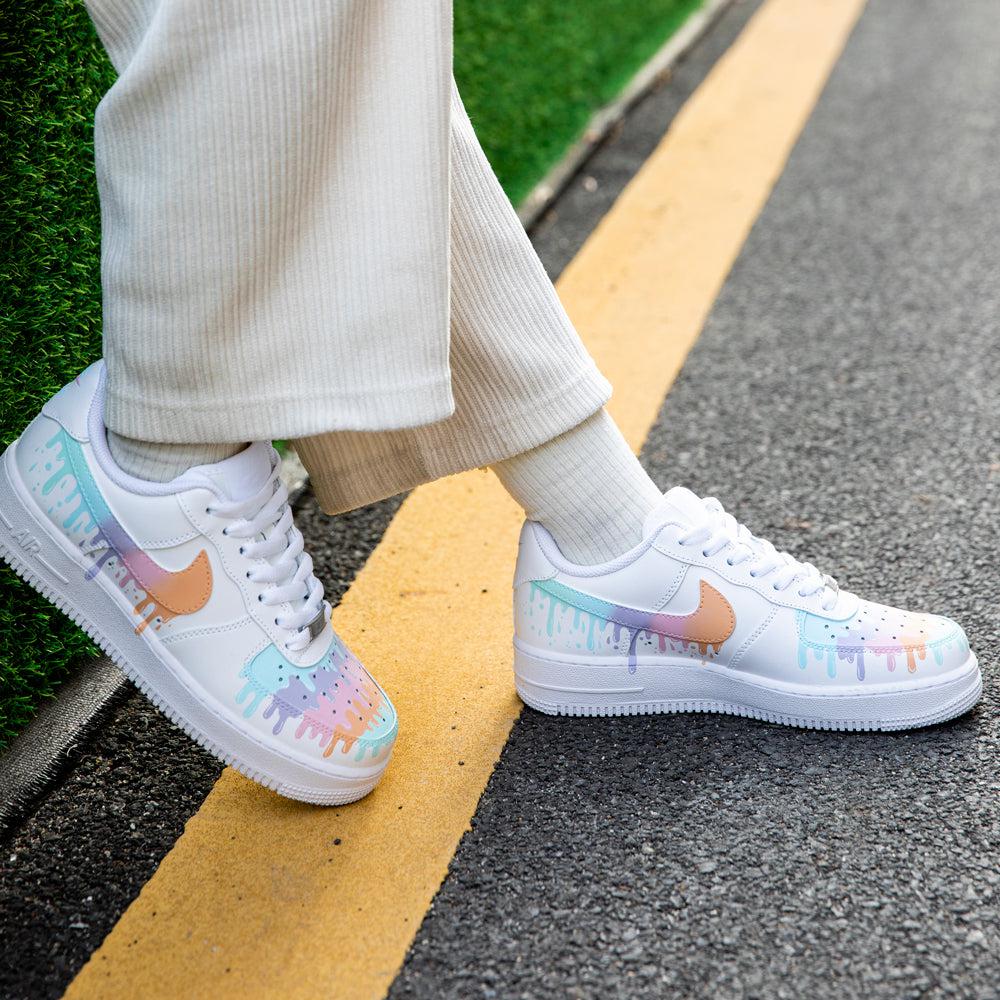 Ice Cream Colorful Drip Air Force 1s Custom Shoes Sneakers-shecustomize