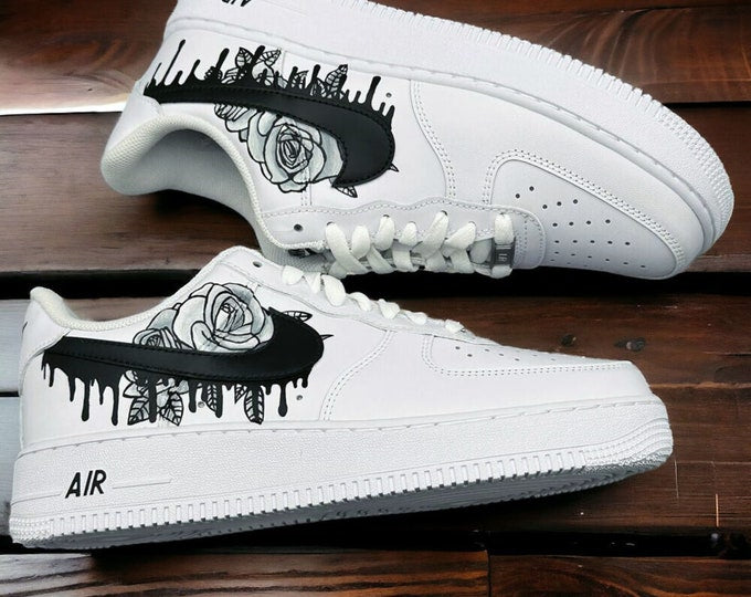 Rose Drip Swoosh Custom Air Force 1-shecustomize