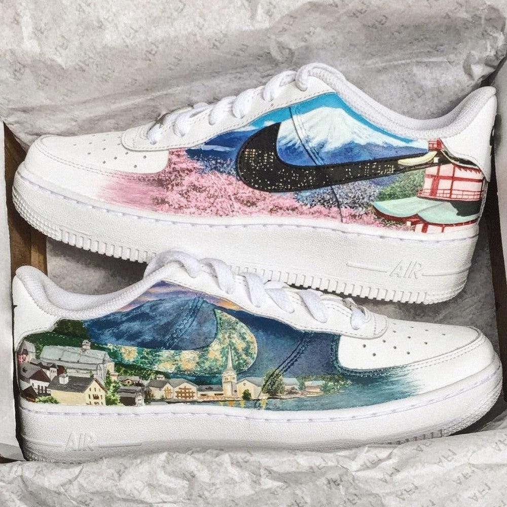 Japan Countryside Mount Fuji Custom Air Force 1-shecustomize