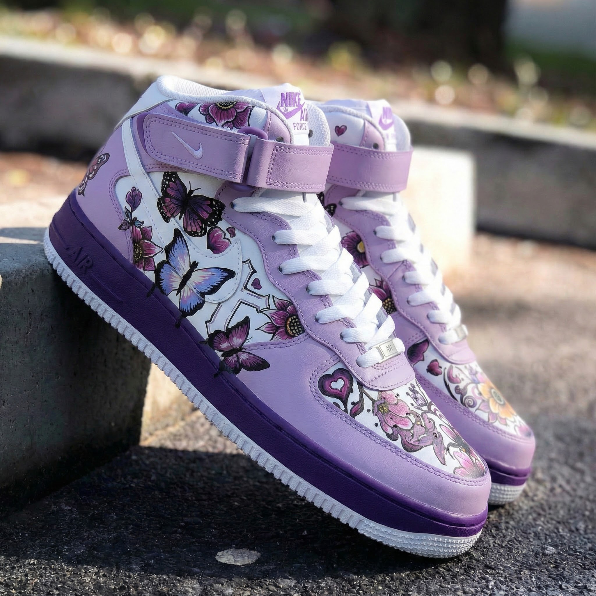Lavender Butterfly Custom Air Force 1-shecustomize