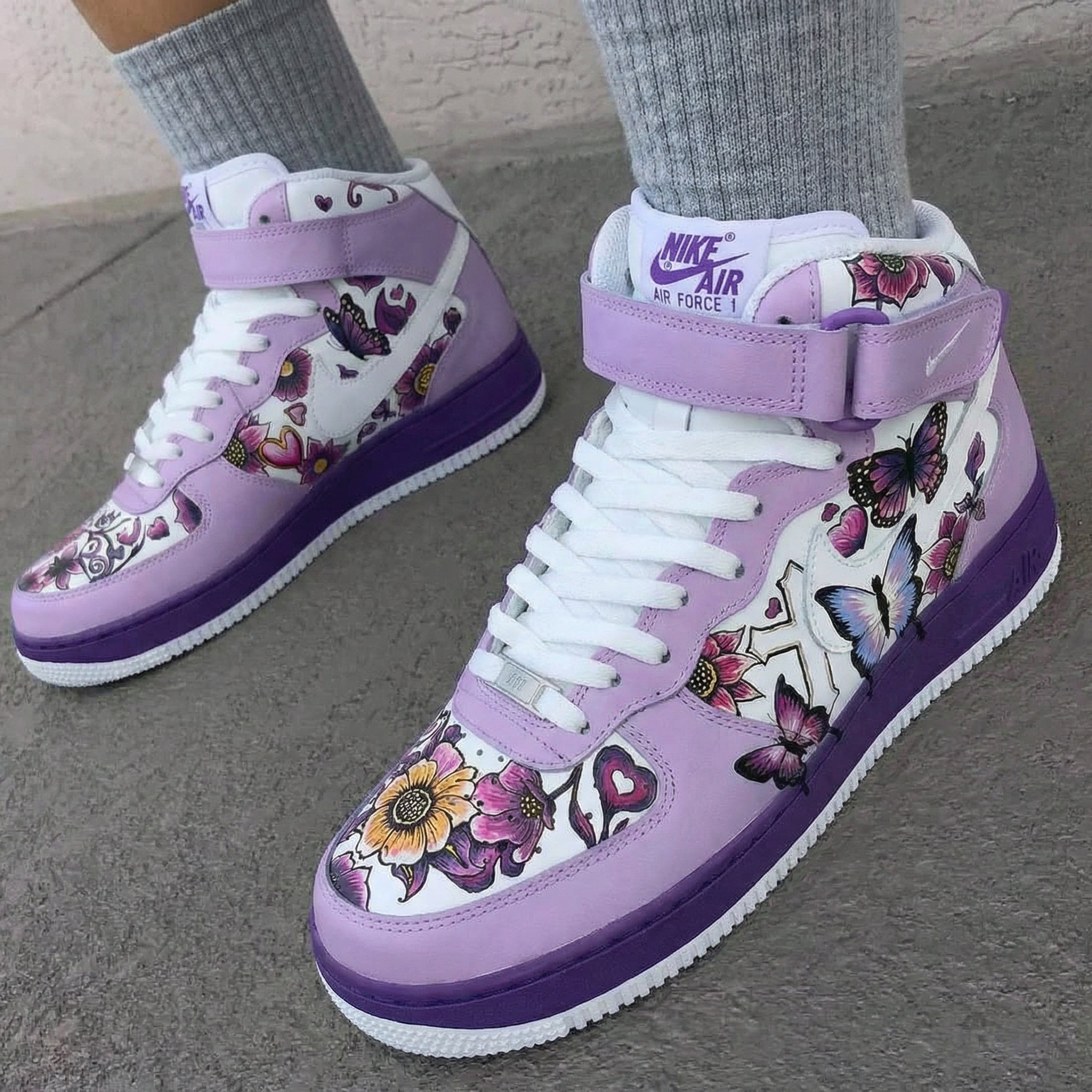 Lavender Butterfly Custom Air Force 1-shecustomize