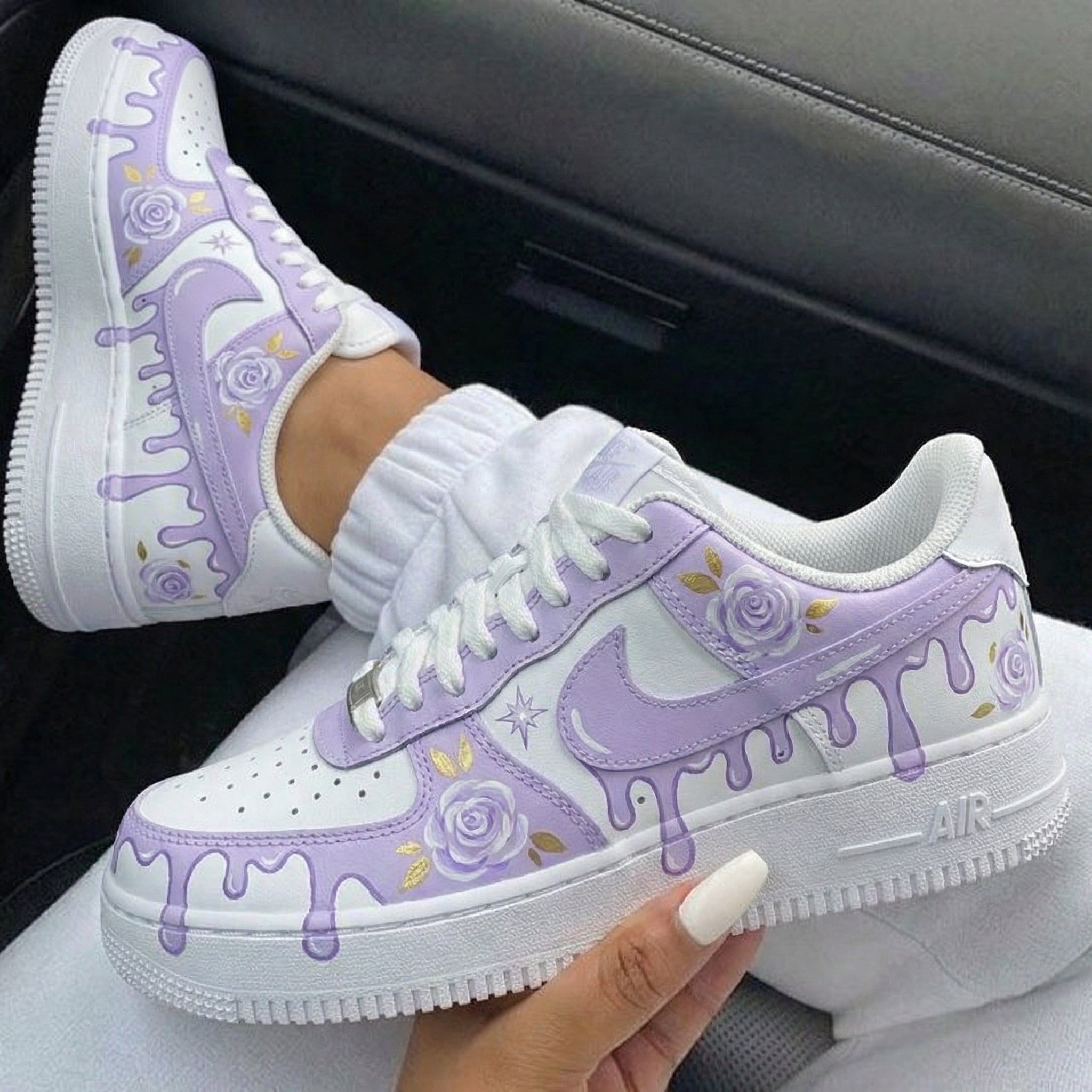 Lavender Rose Drip Custom Air Force 1-shecustomize