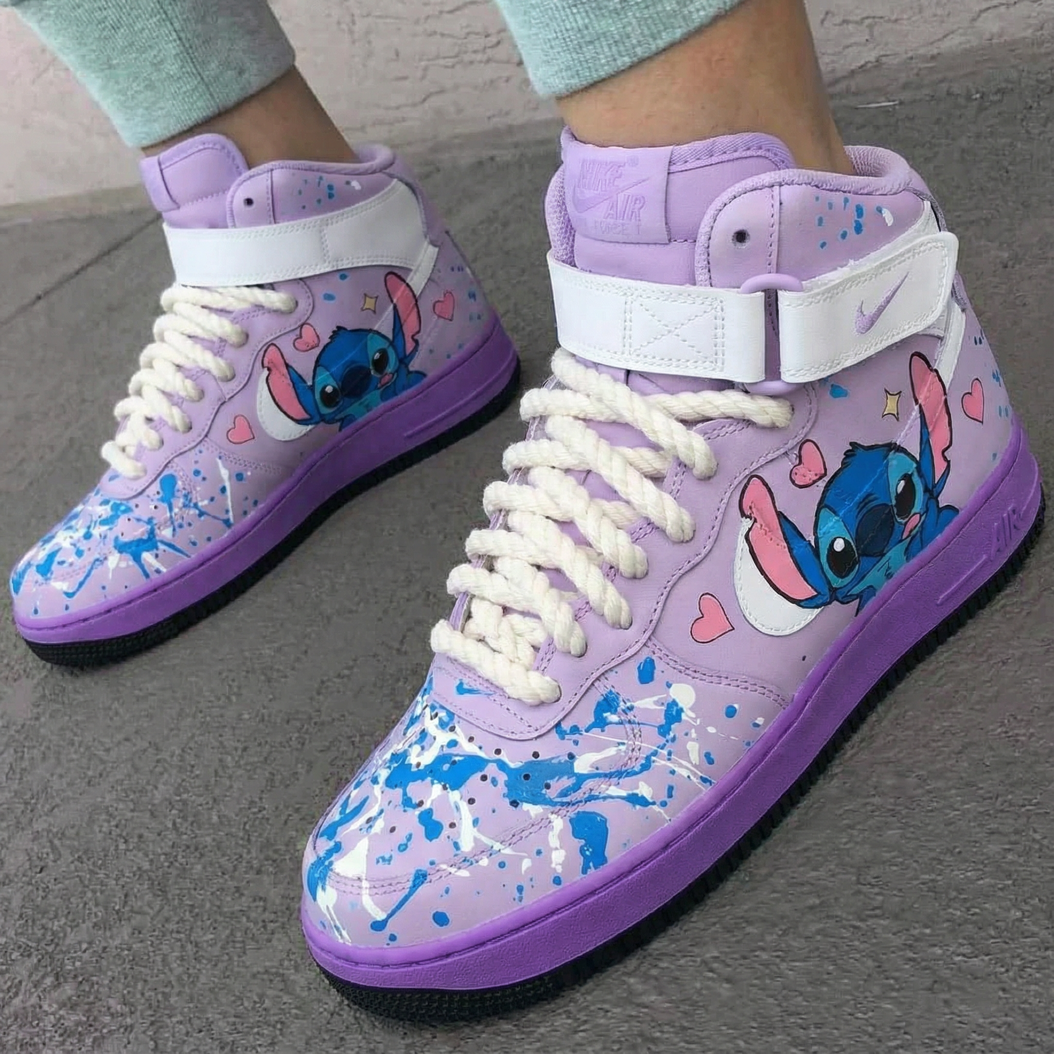 Lavender Stitch Themed Custom Air Force 1-shecustomize