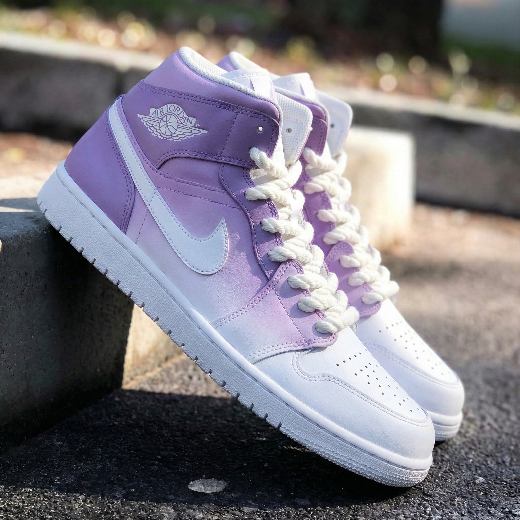 Lavender White Gradient Custom Air Jordan 1-shecustomize