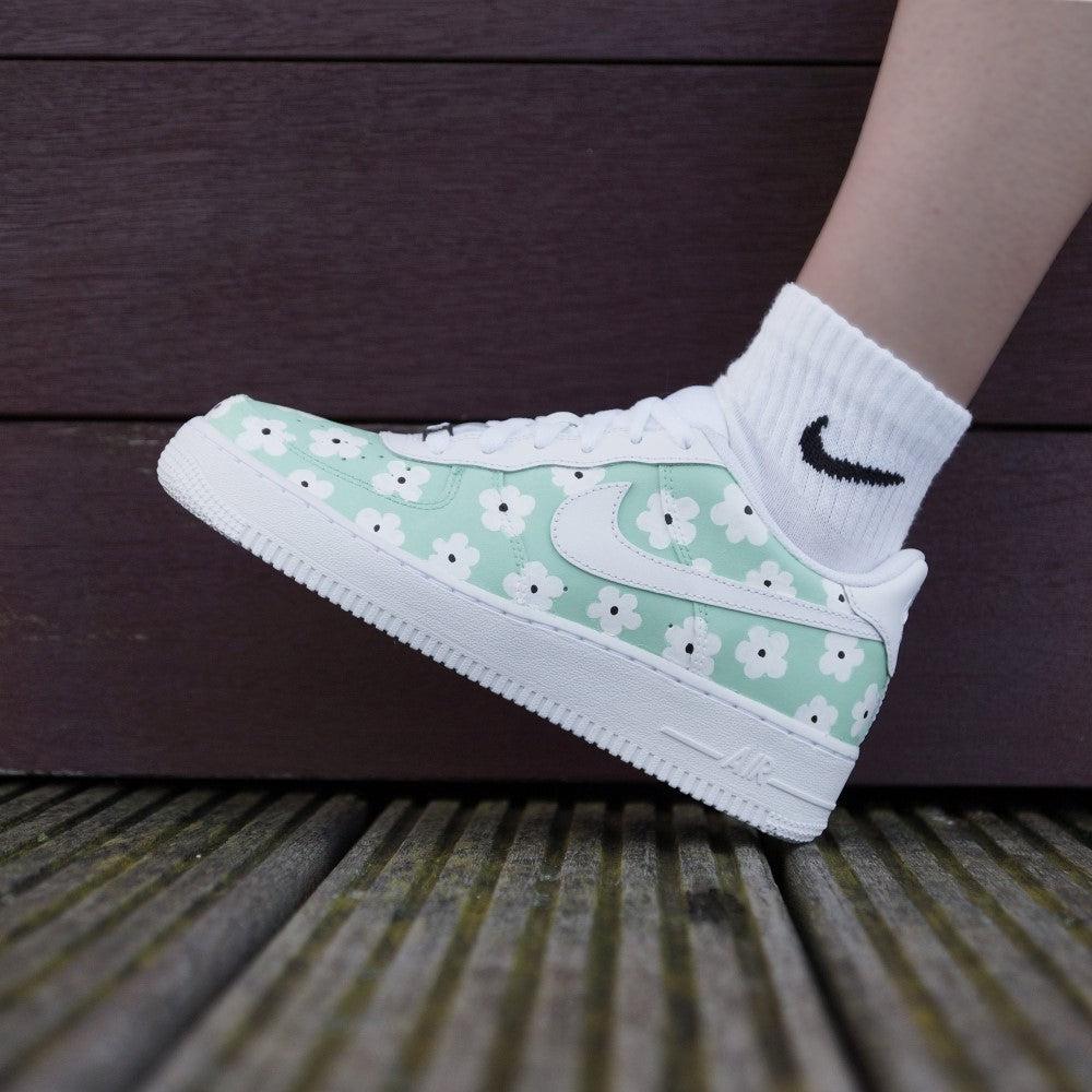 Mint Floral Custom Air Force 1-shecustomize