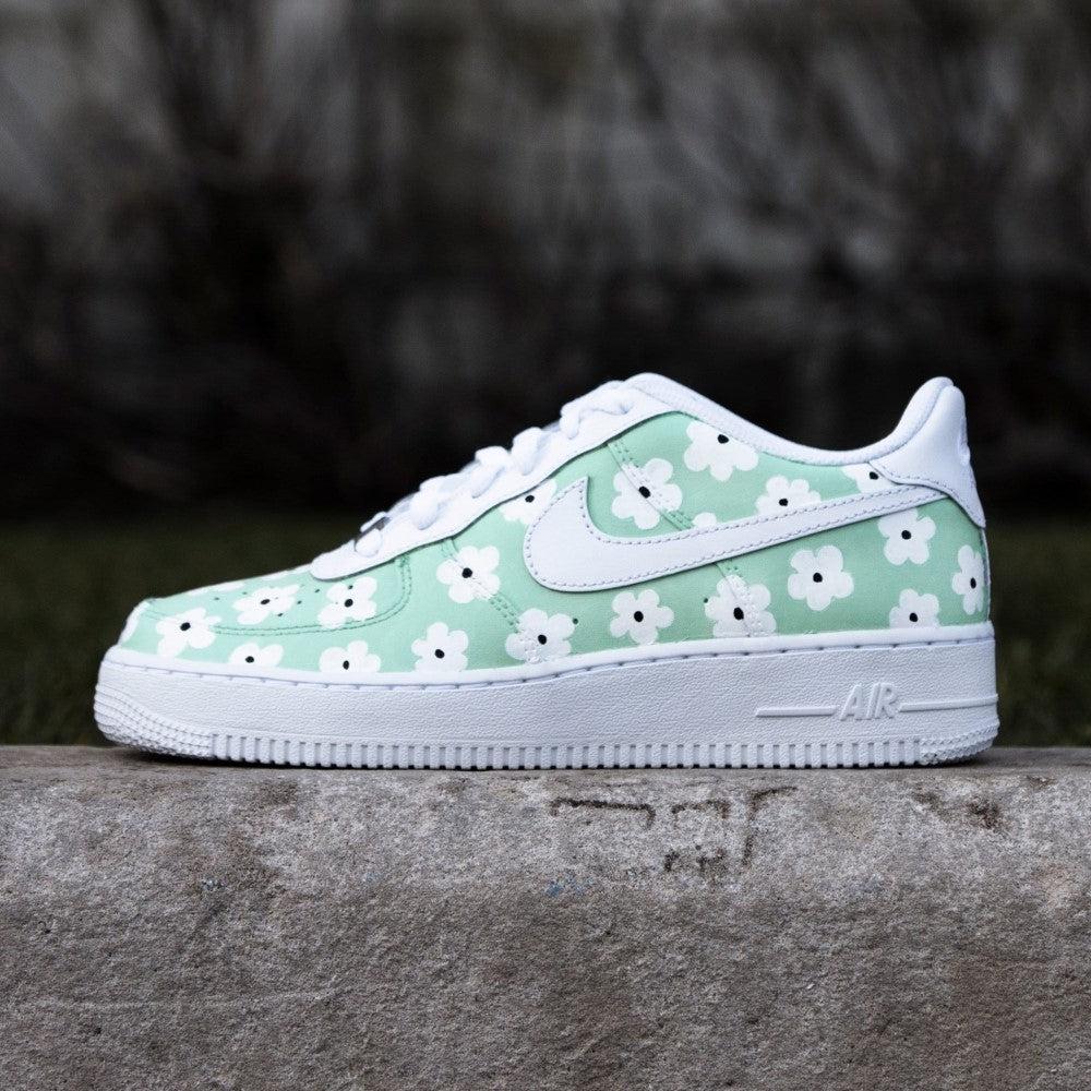 Mint Floral Custom Air Force 1-shecustomize