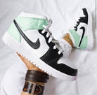Mint Green Black Swoosh Custom Air Jordan 1-shecustomize
