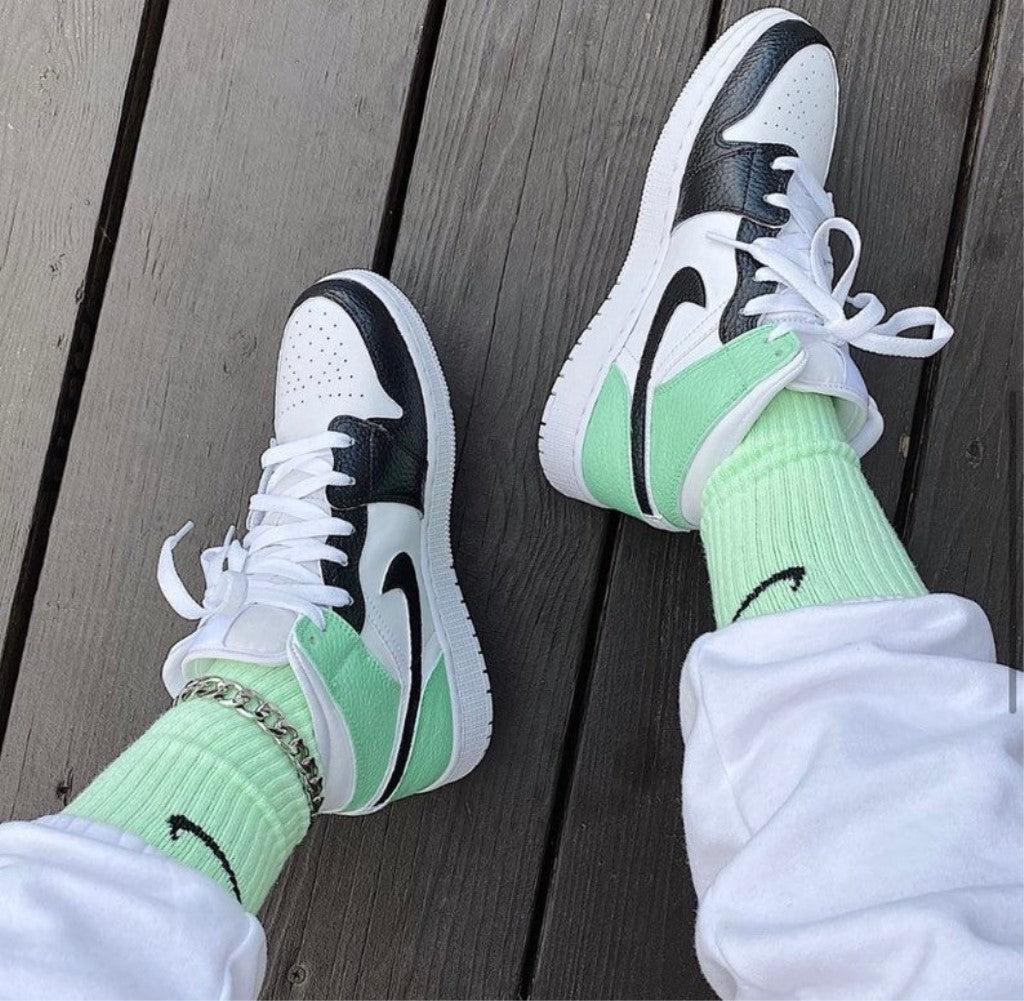 Mint Green Custom Air Jordan 1-shecustomize