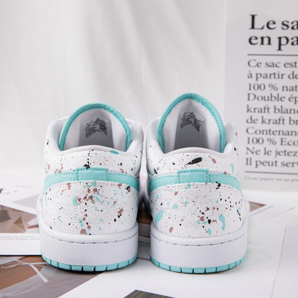 Mint Green Splash Ink Air Jordan 1 Custom Shoes Sneakers-shecustomize
