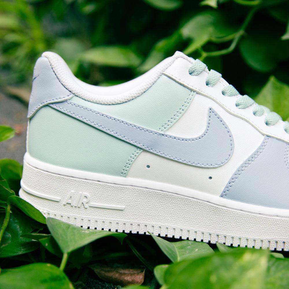 Morandi Blue Green Air Force 1s Custom Shoes Sneakers-shecustomize