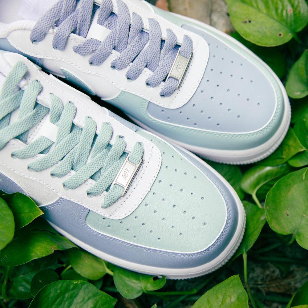 Morandi Blue Green Air Force 1s Custom Shoes Sneakers-shecustomize