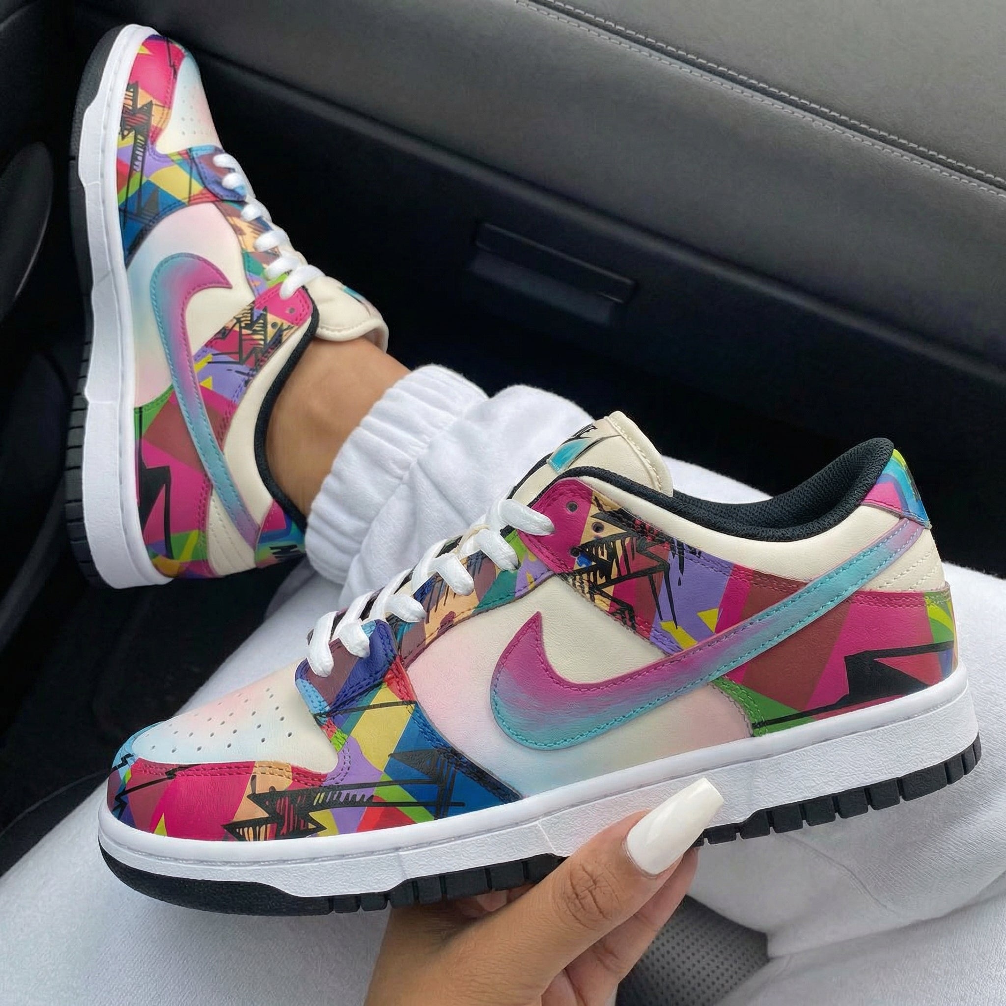 Multicolor Geometric Pattern Custom Dunk-shecustomize