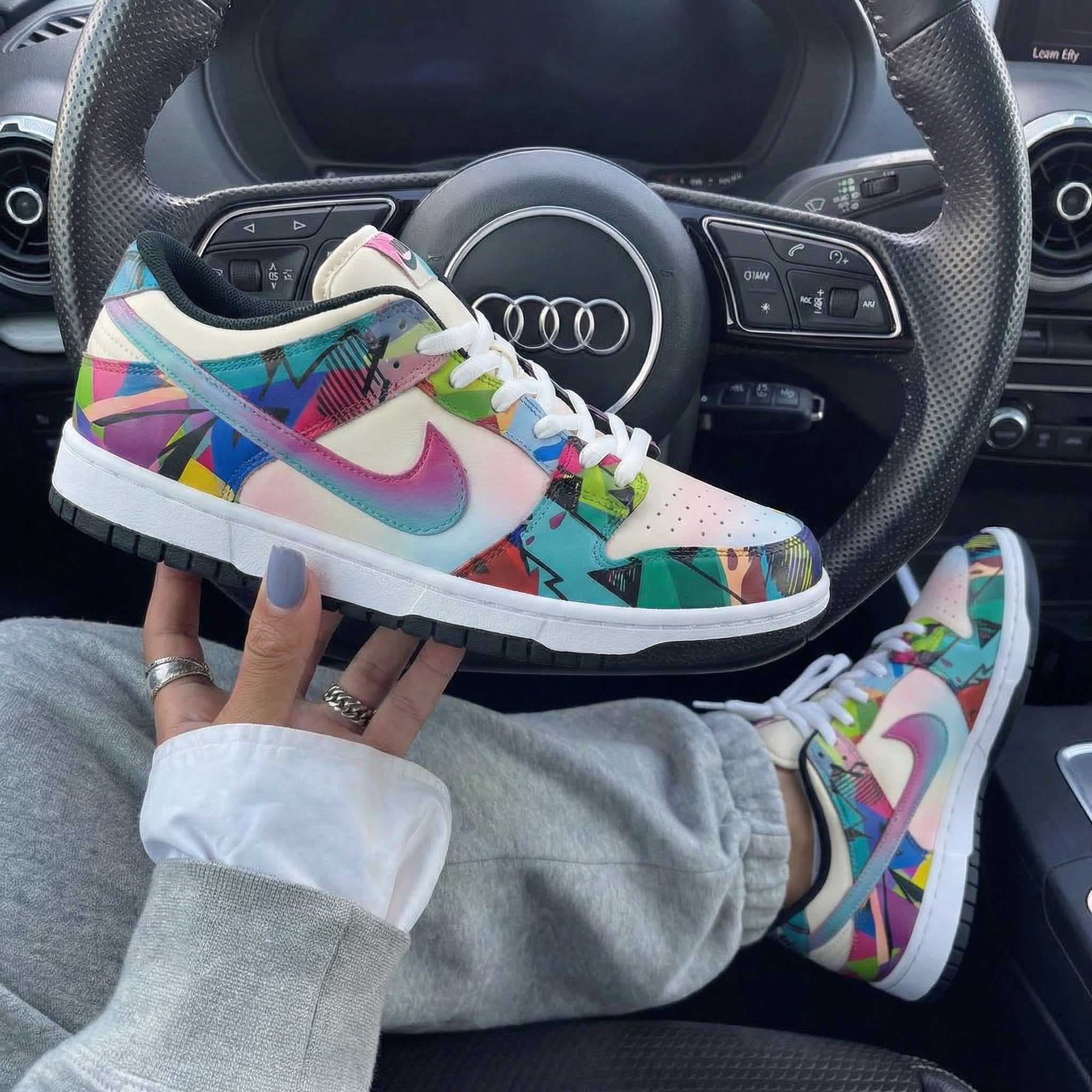 Multicolor Geometric Pattern Custom Dunk-shecustomize
