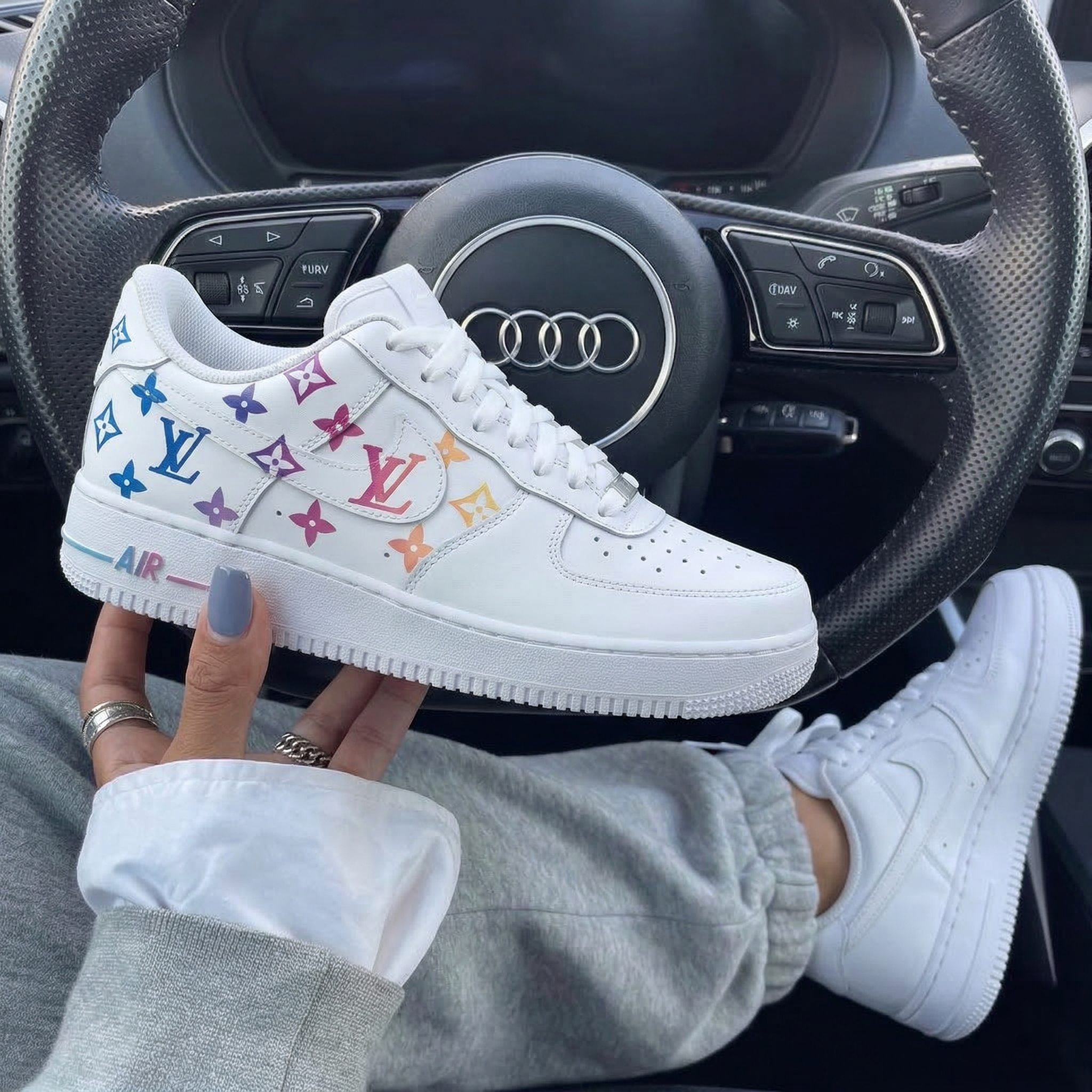 Multicolor LV Pattern Custom Air Force 1-shecustomize