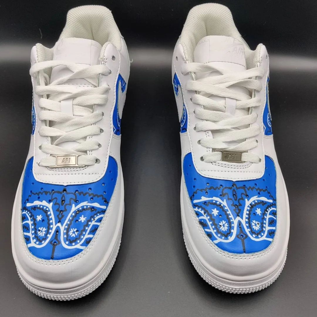Mystical Blue Bandana with Eye of Horus Pattern Custom Air Force 1-shecustomize