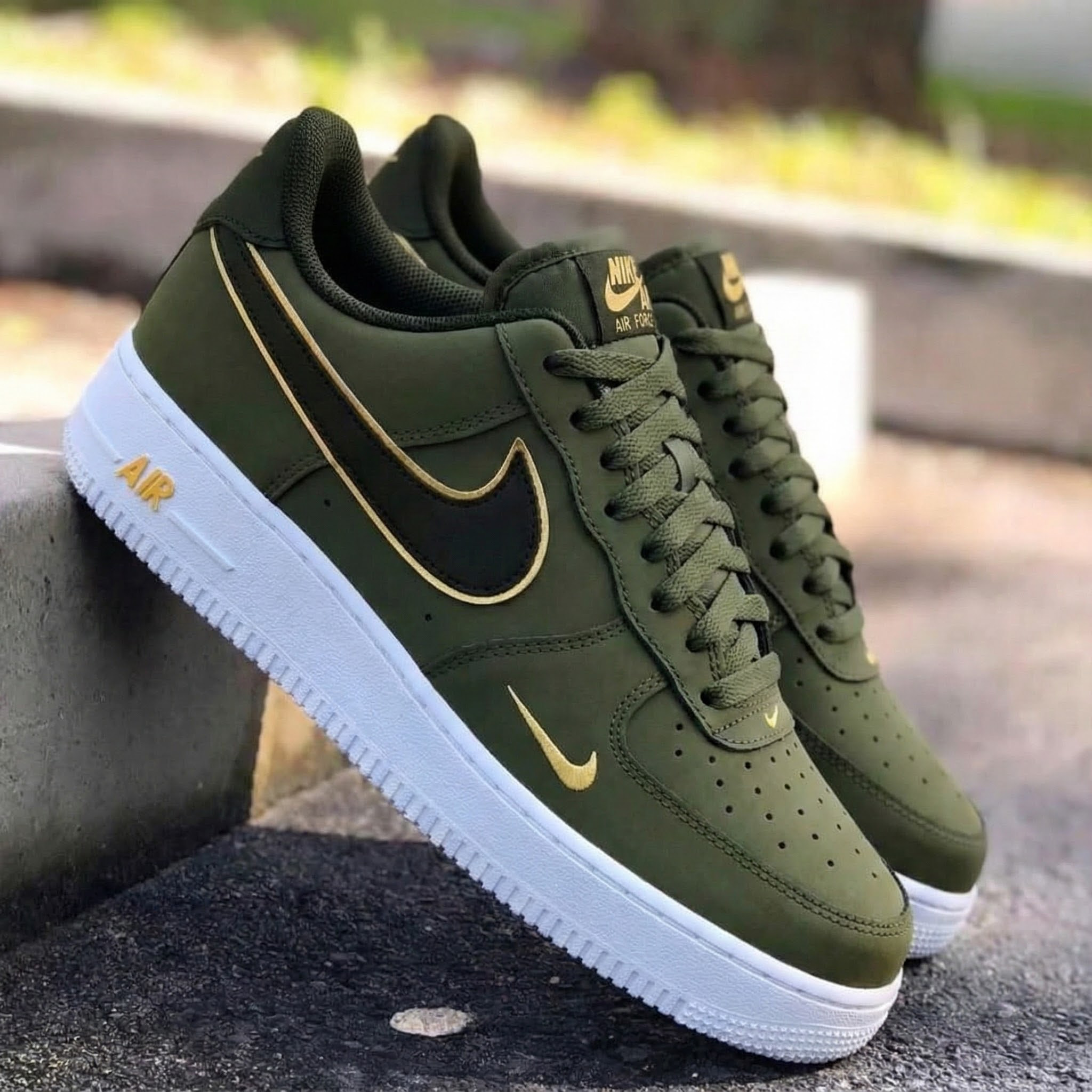 Olive Gold Custom Air Force 1-shecustomize
