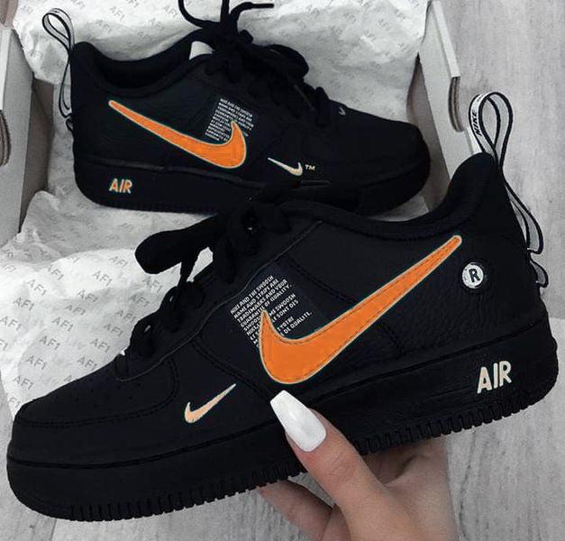 Orange Black Custom Air Force 1-shecustomize