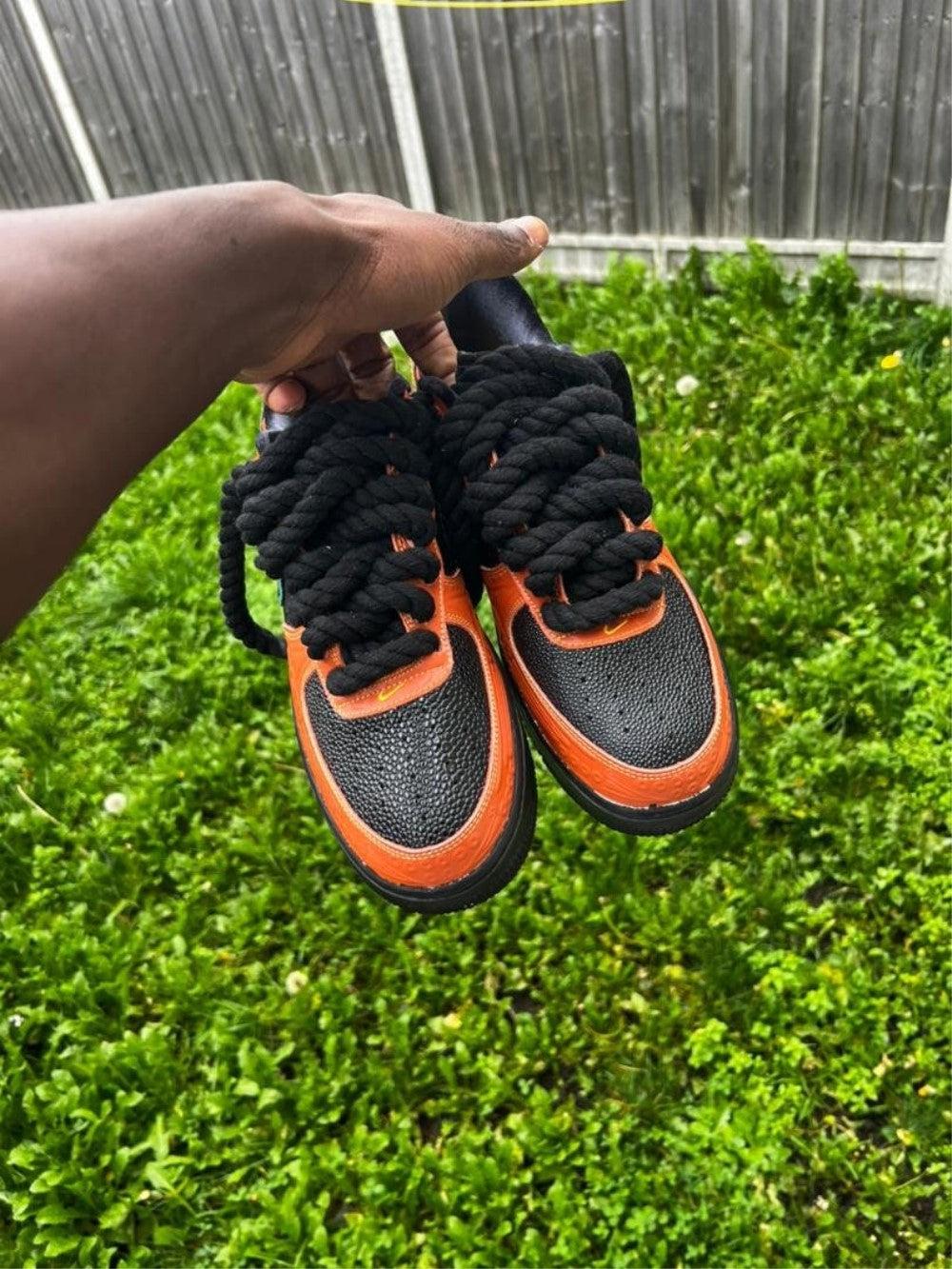 Orange Black Custom Air Force 1-shecustomize