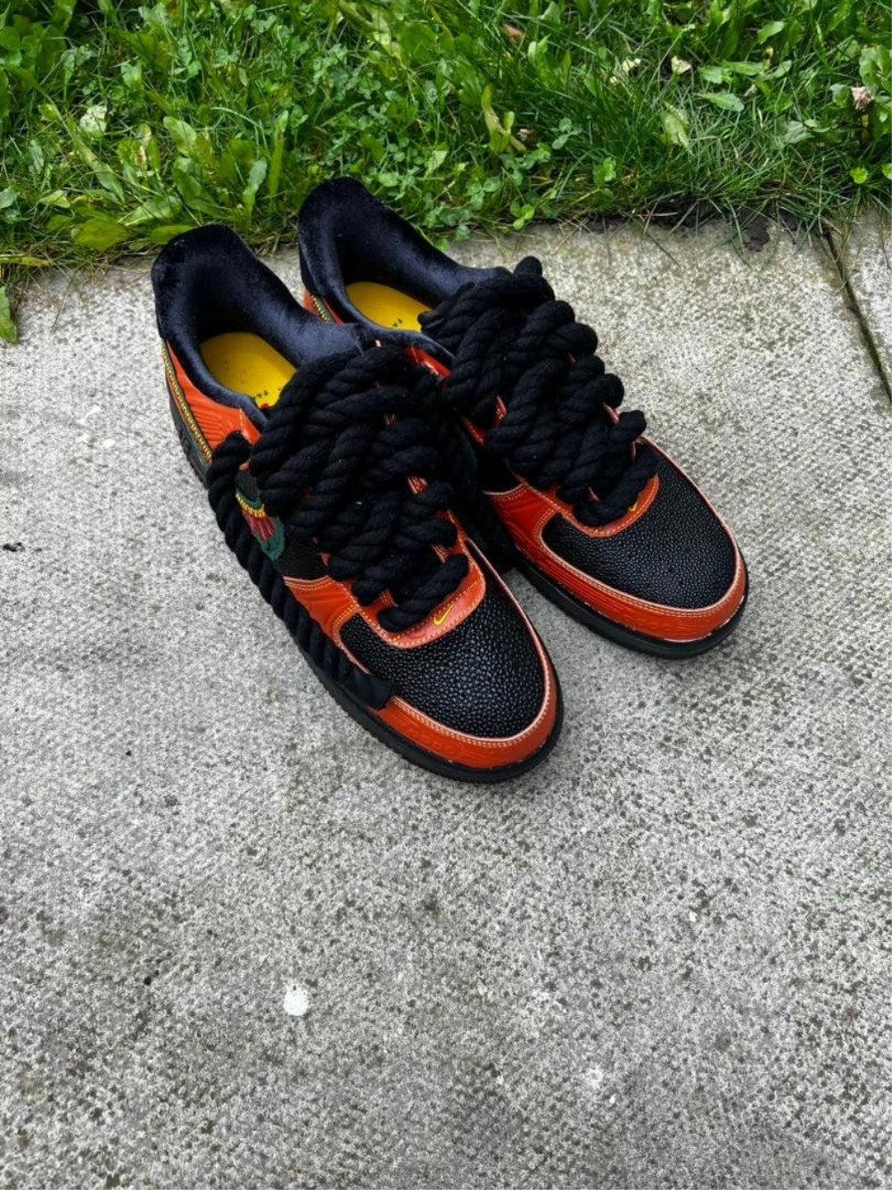 Orange Black Custom Air Force 1-shecustomize