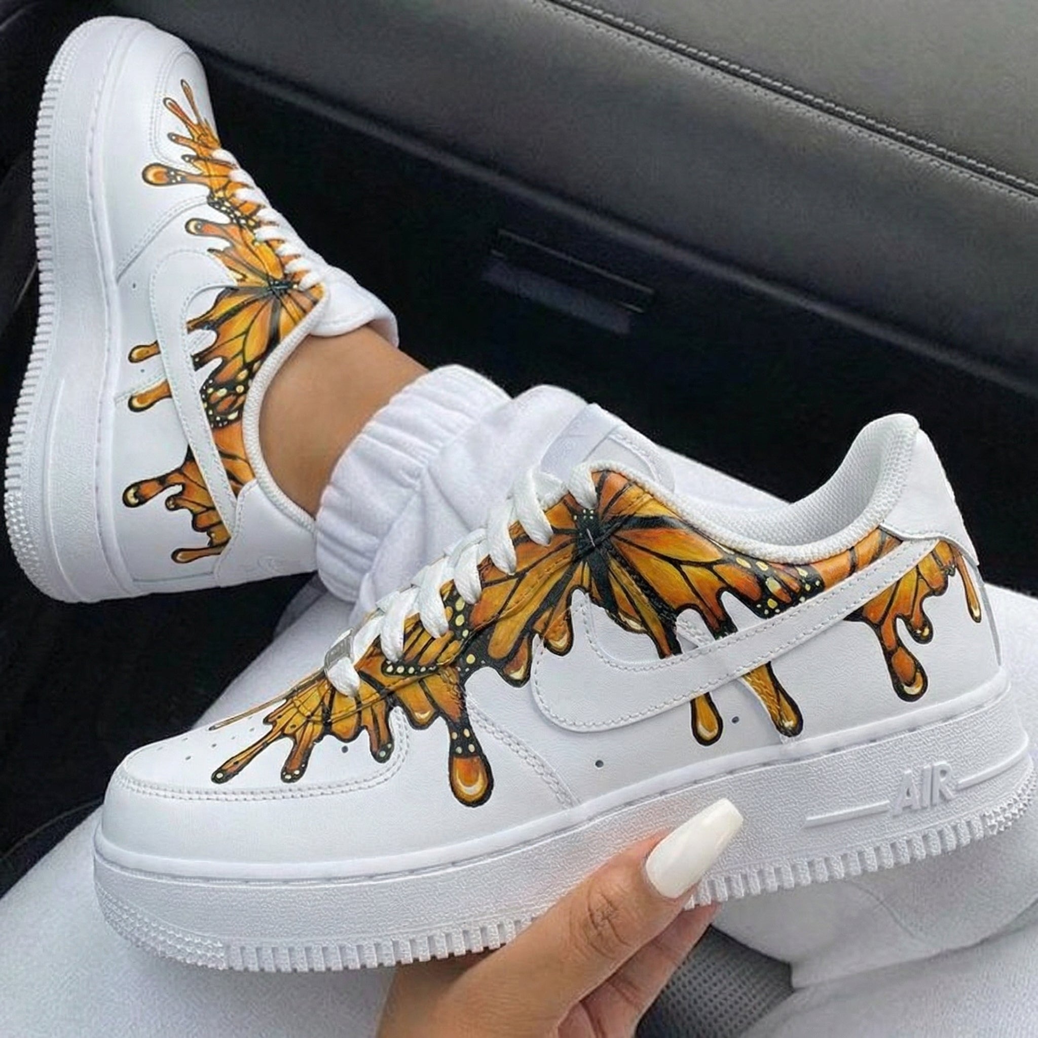 Orange Butterflies Custom Air Force 1-shecustomize