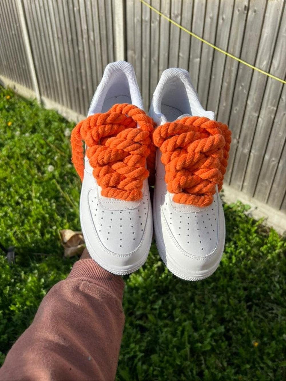 Orange Chunky Laces Custom Air Force 1-shecustomize