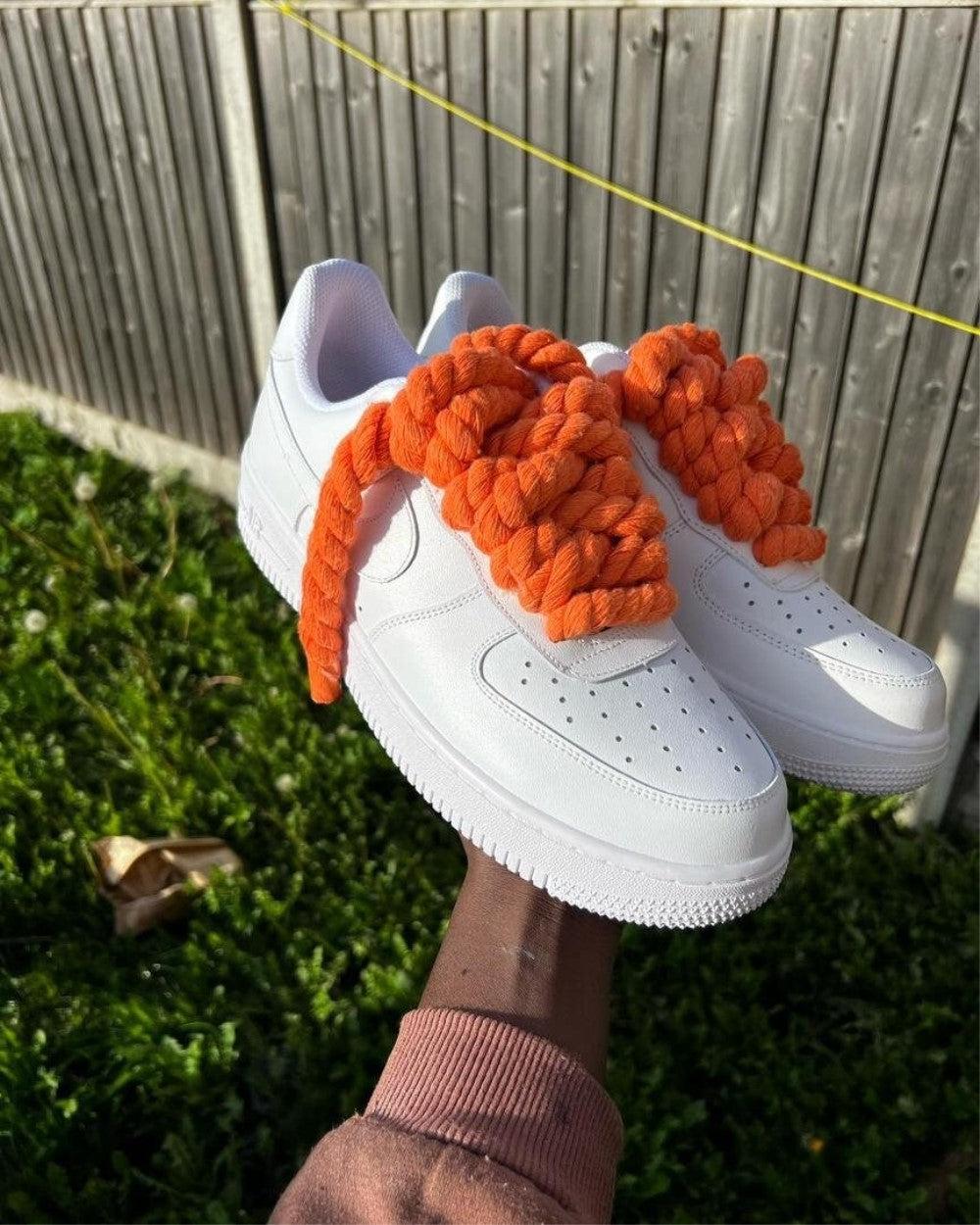 Orange Chunky Laces Custom Air Force 1-shecustomize