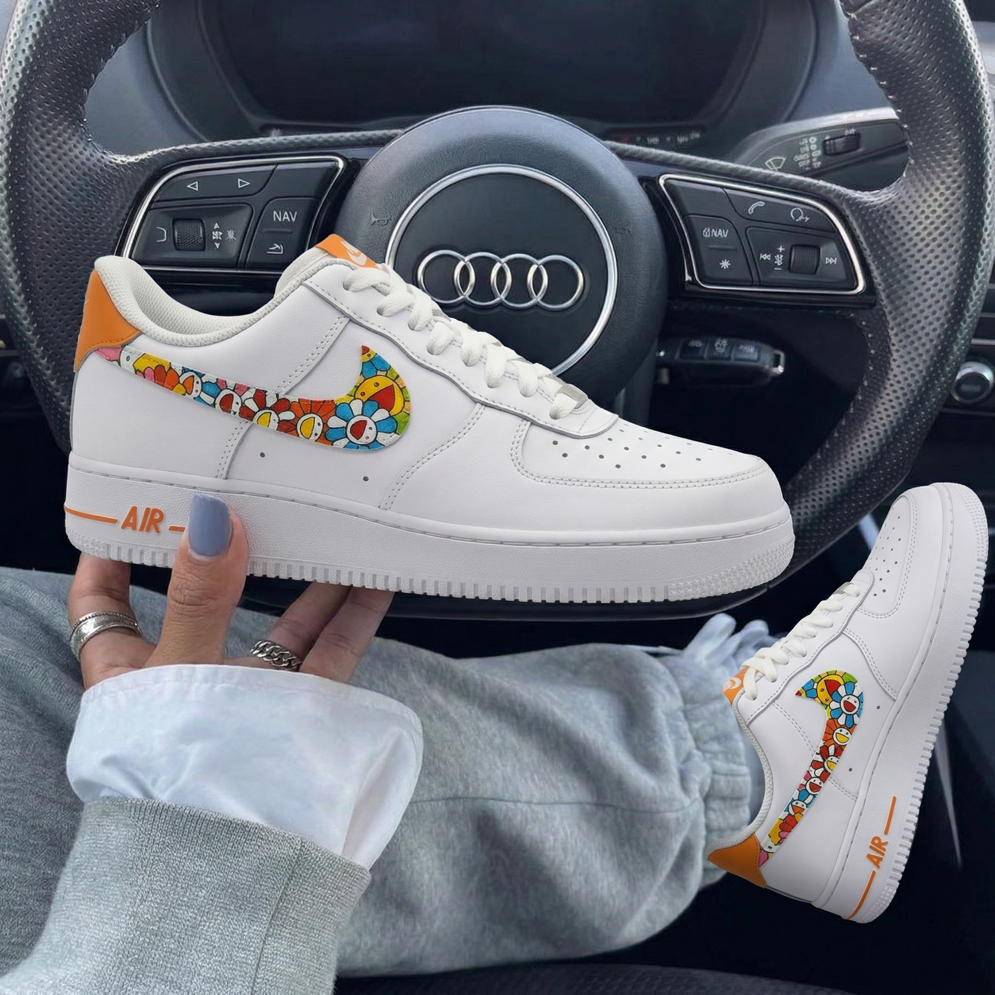 Orange Sunflower Custom Air Force 1-shecustomize