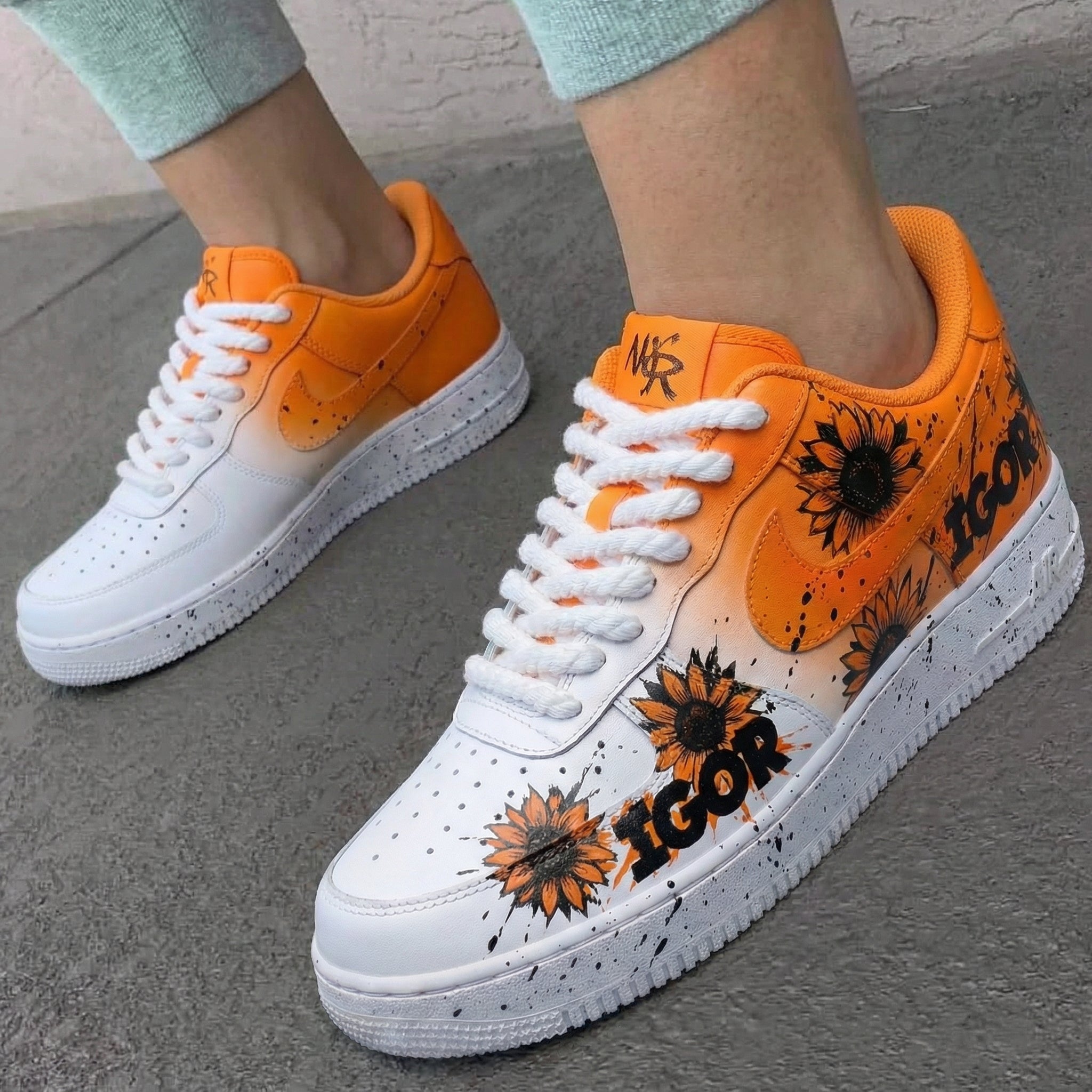 Orange Sunflower Igor Custom Air Force 1-shecustomize