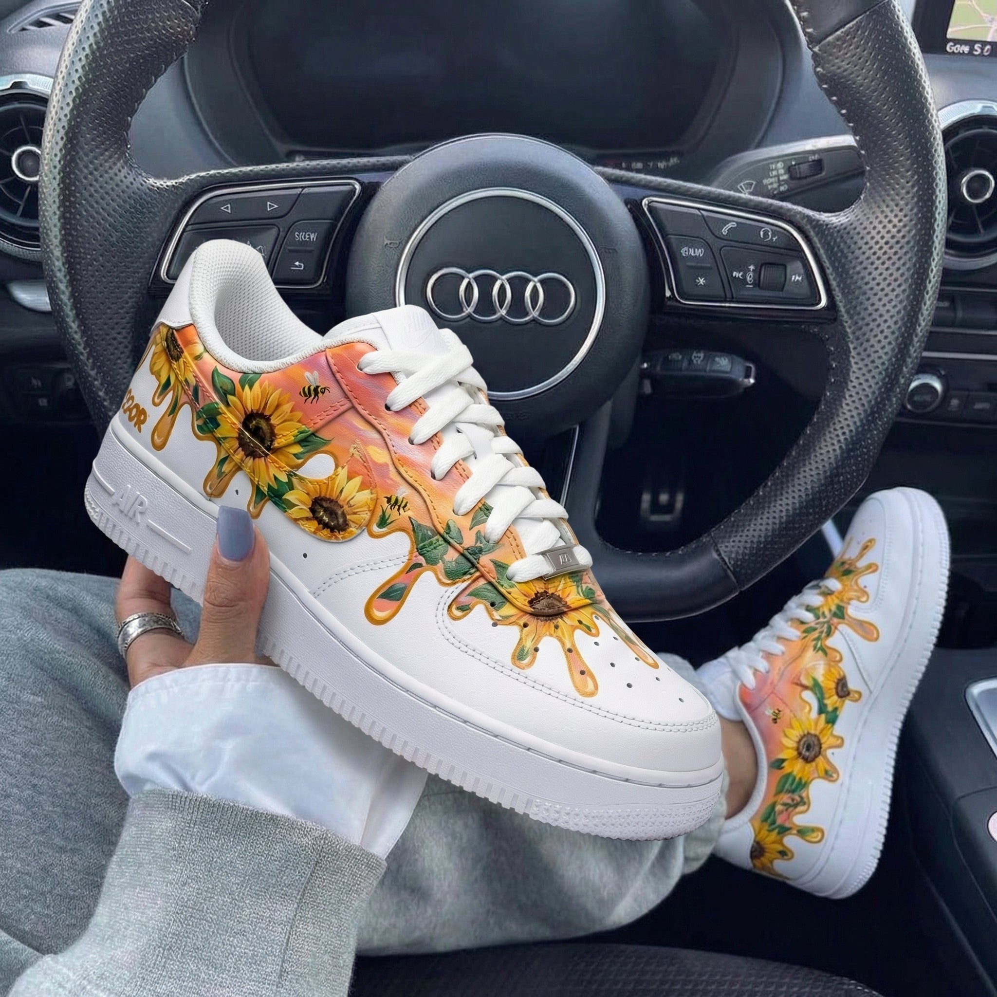 Orange Yellow Sunflower Custom Air Force 1-shecustomize
