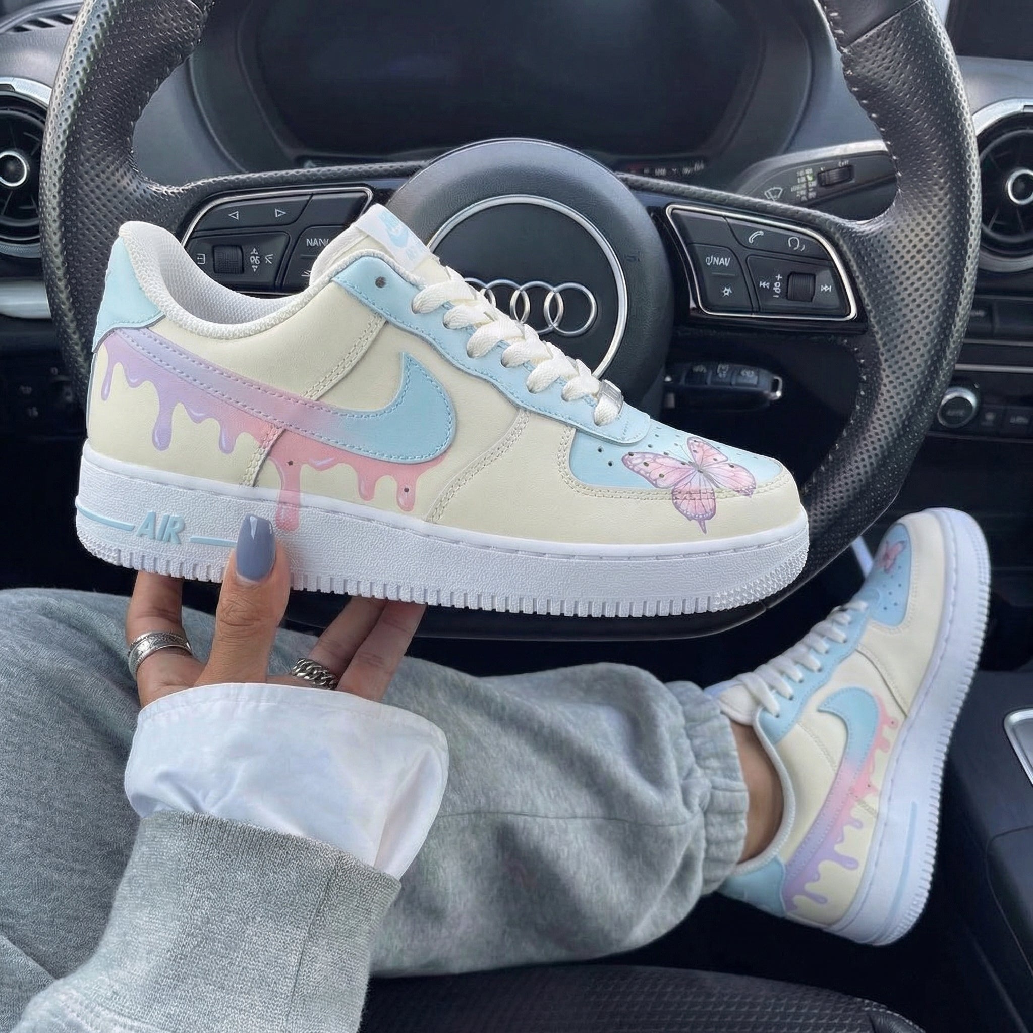 Pastel Drip Butterfly Custom Air Force 1-shecustomize
