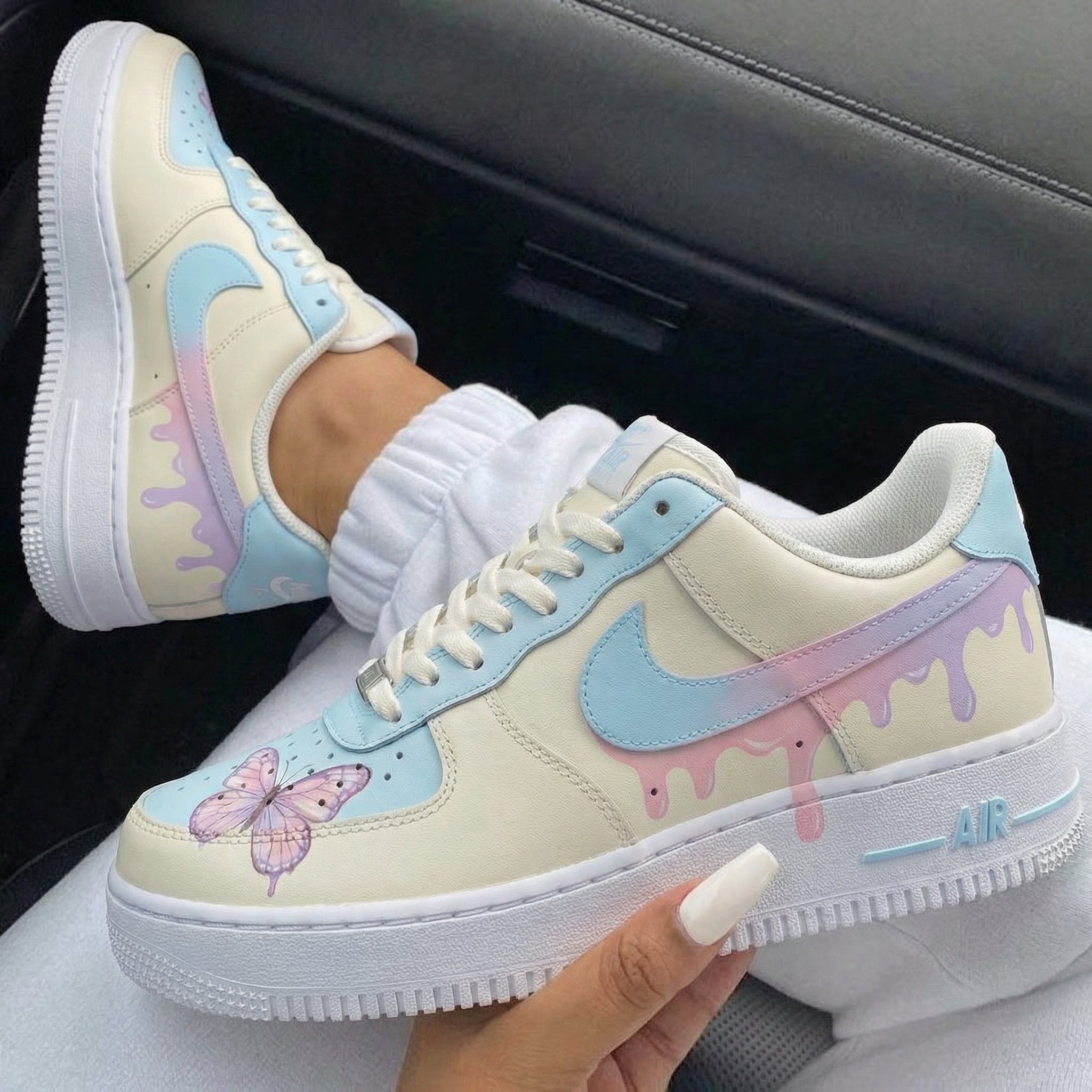 Pastel Drip Butterfly Custom Air Force 1-shecustomize