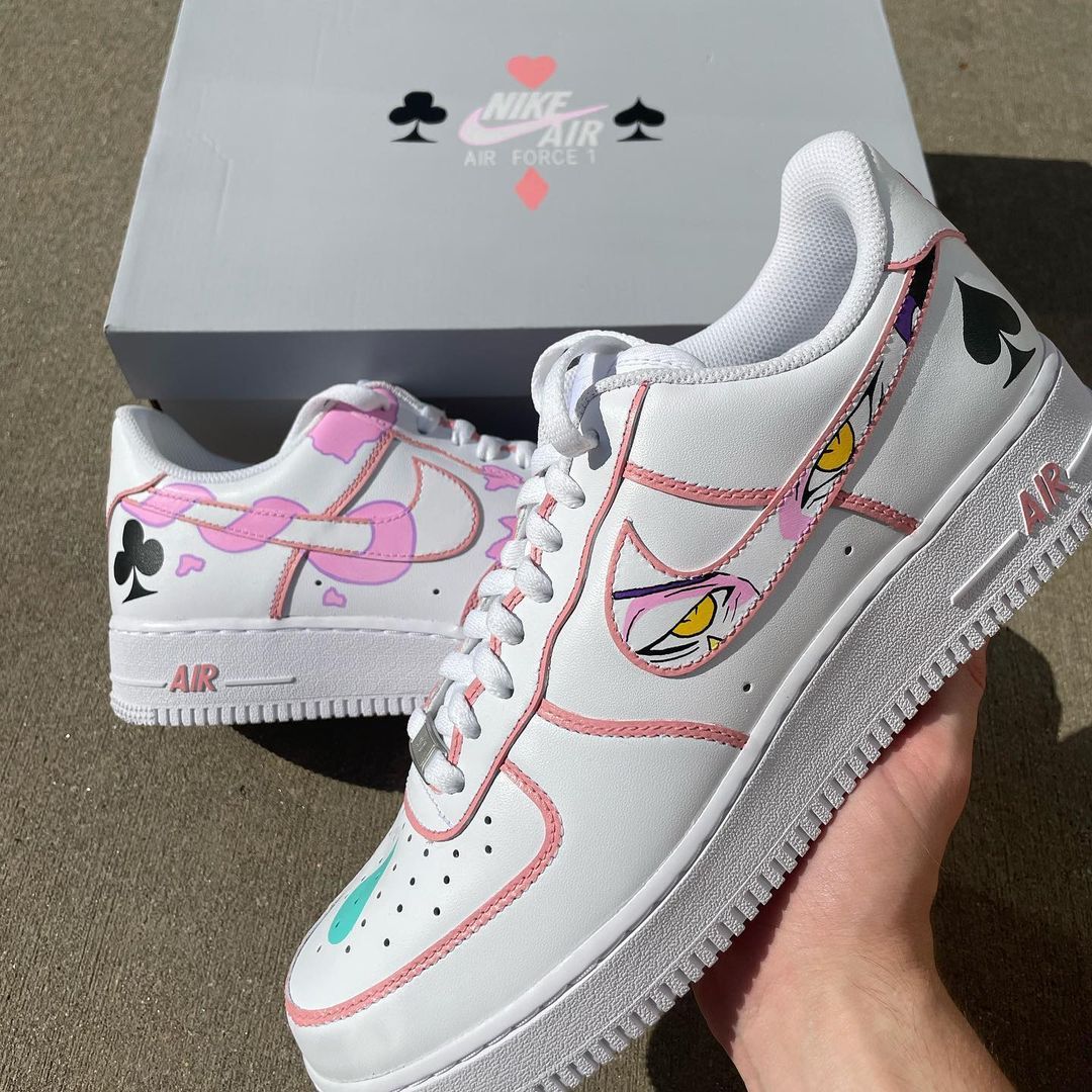 Pink Black Playing - Card Custom Air Force 1-shecustomize