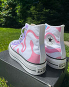 Pink Blue Line Custom Converse-shecustomize
