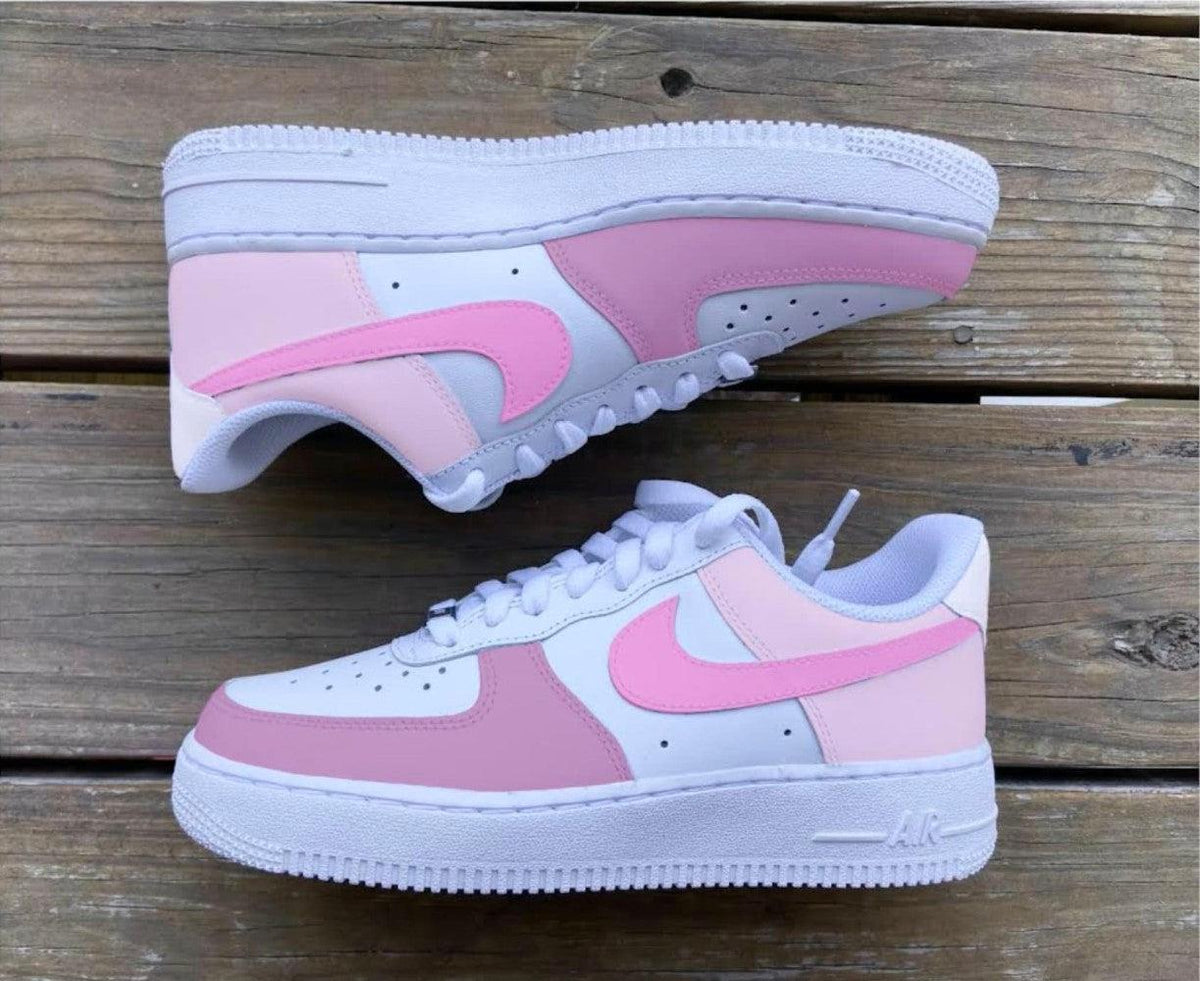 custom air force 1 pink and white