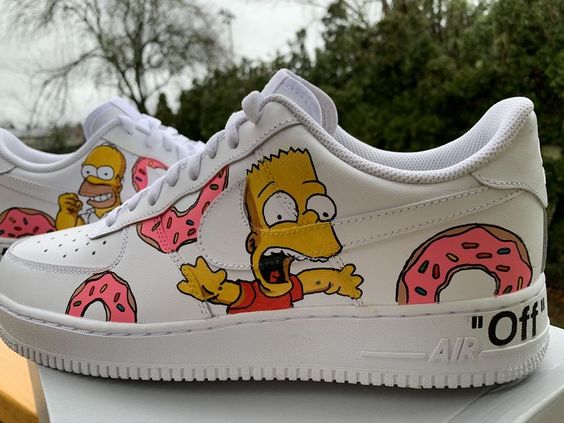 Pink Donut Simpsons Custom Air Force 1-shecustomize