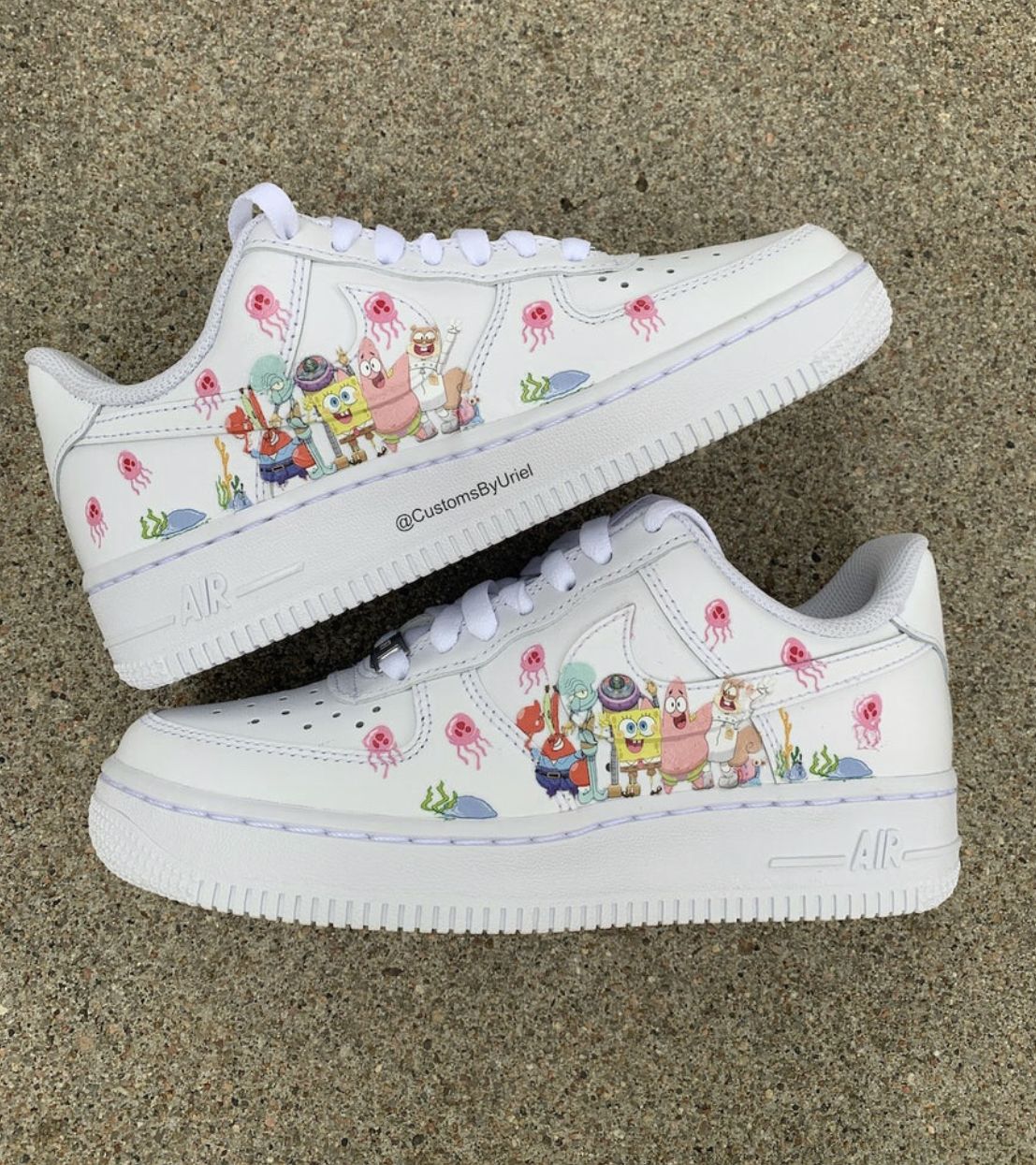 Pink Octopus SpongeBob SquarePants Custom Air Force 1-shecustomize