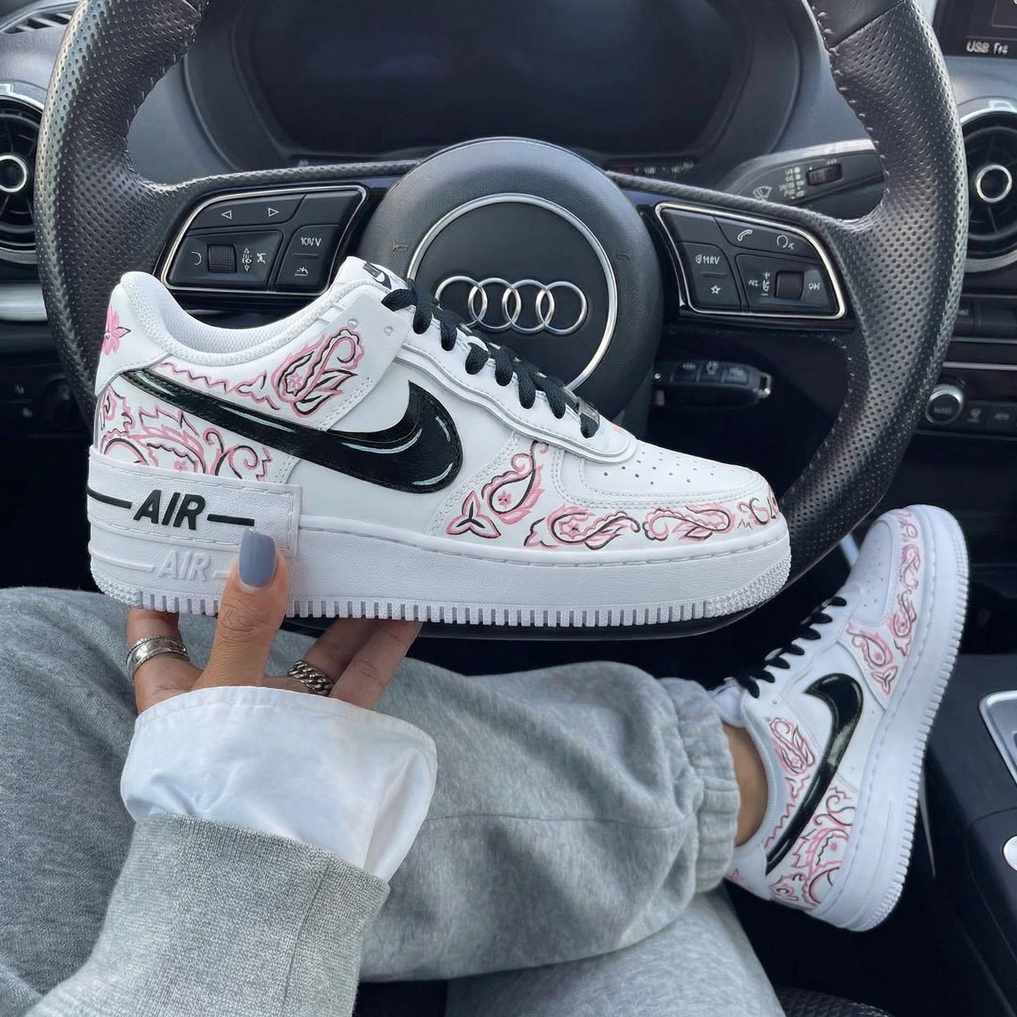 Pink Paisley Custom Air Force 1-shecustomize