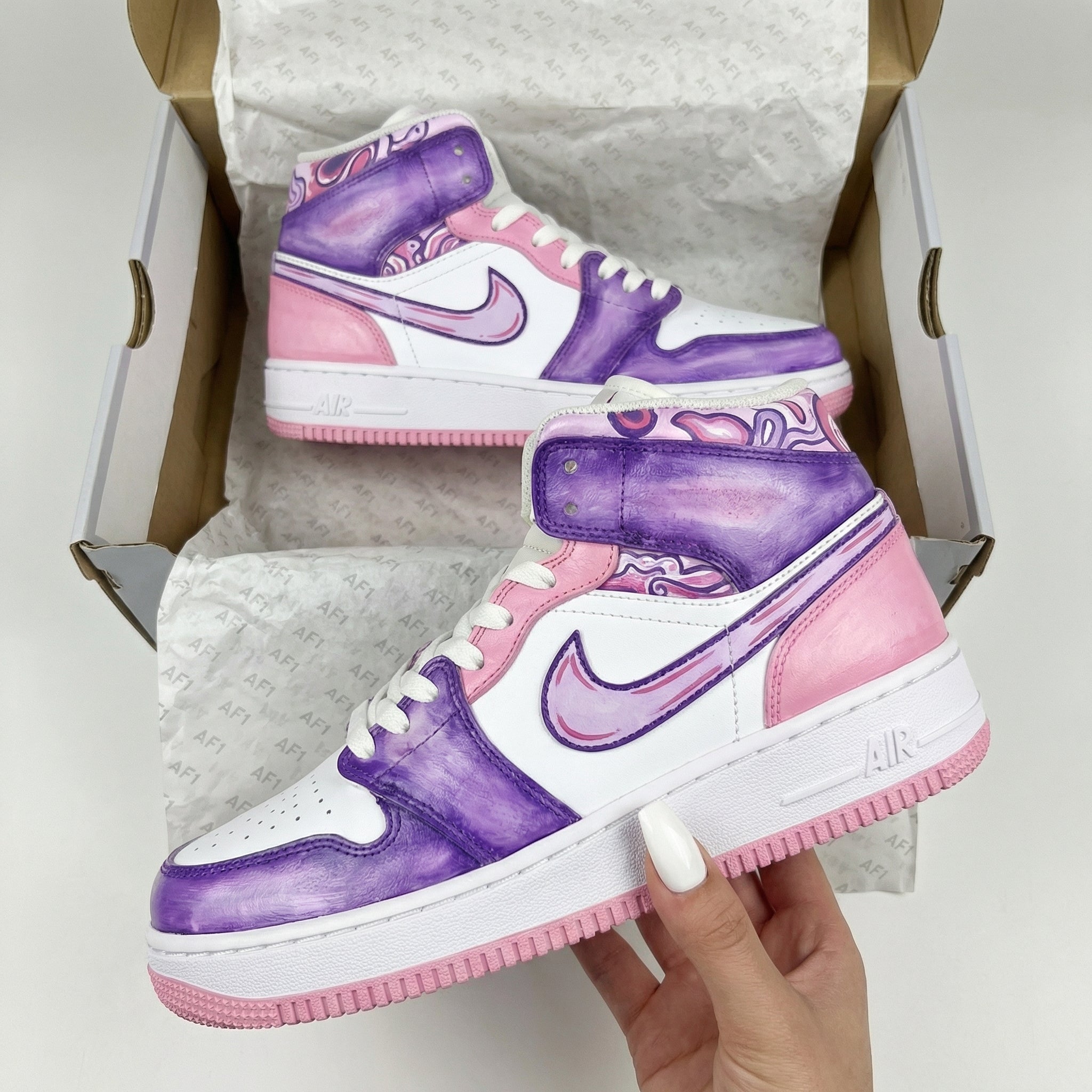 Pink Purple Abstract Pattern Custom Air Force 1-shecustomize
