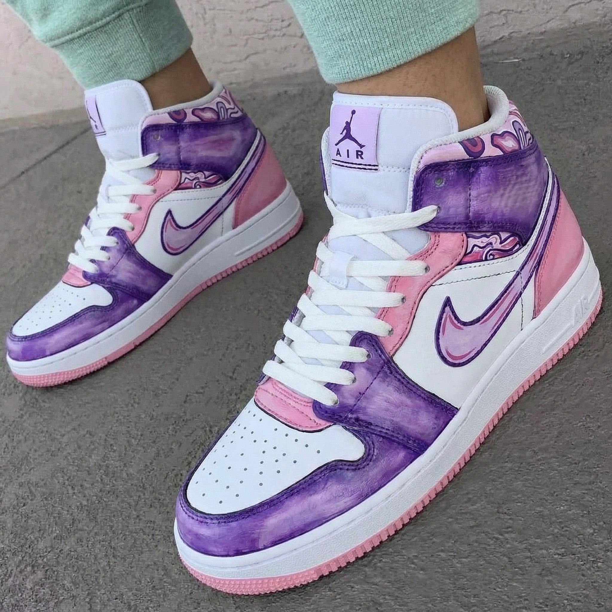 Pink Purple Abstract Pattern Custom Air Force 1-shecustomize