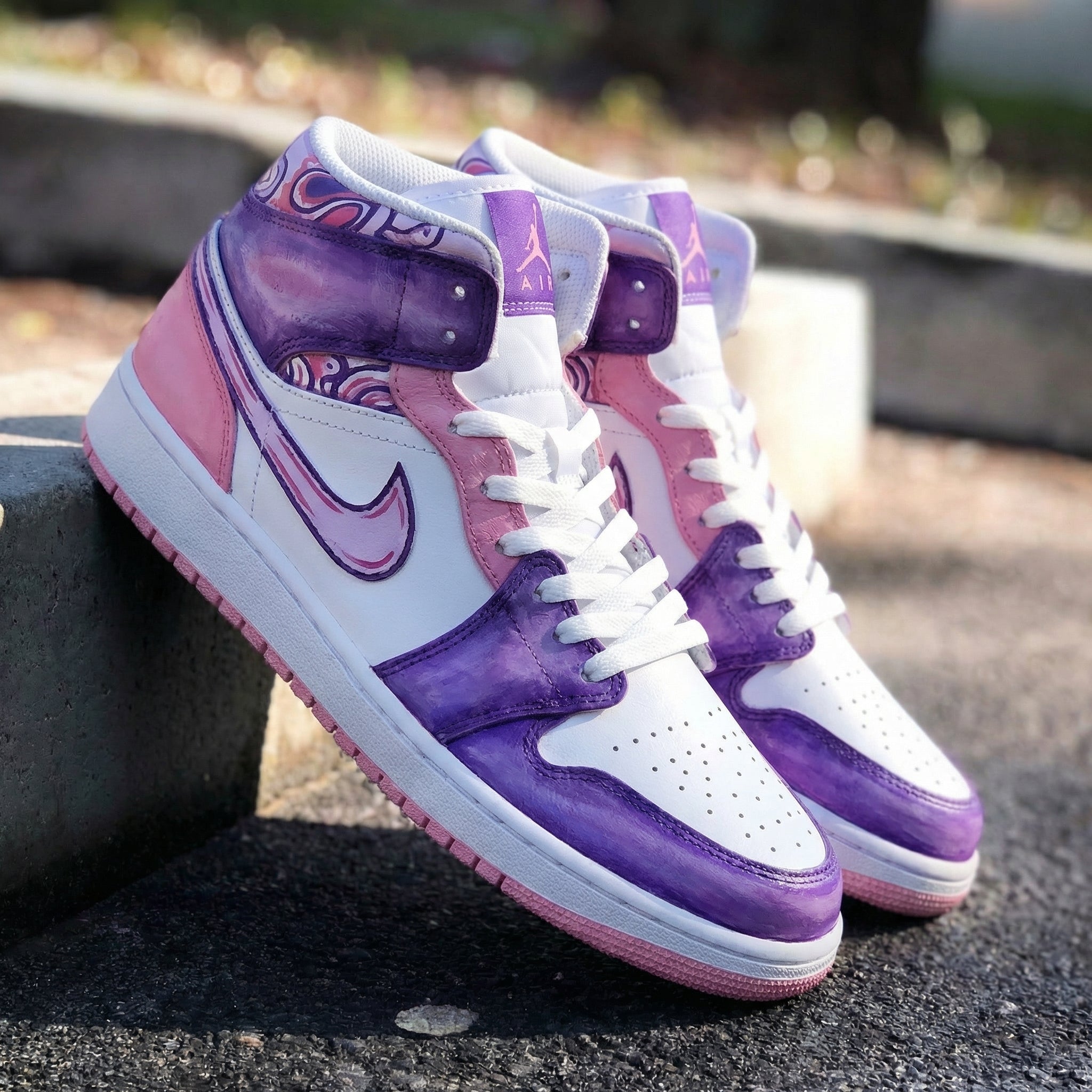 Pink Purple Abstract Pattern Custom Air Force 1-shecustomize