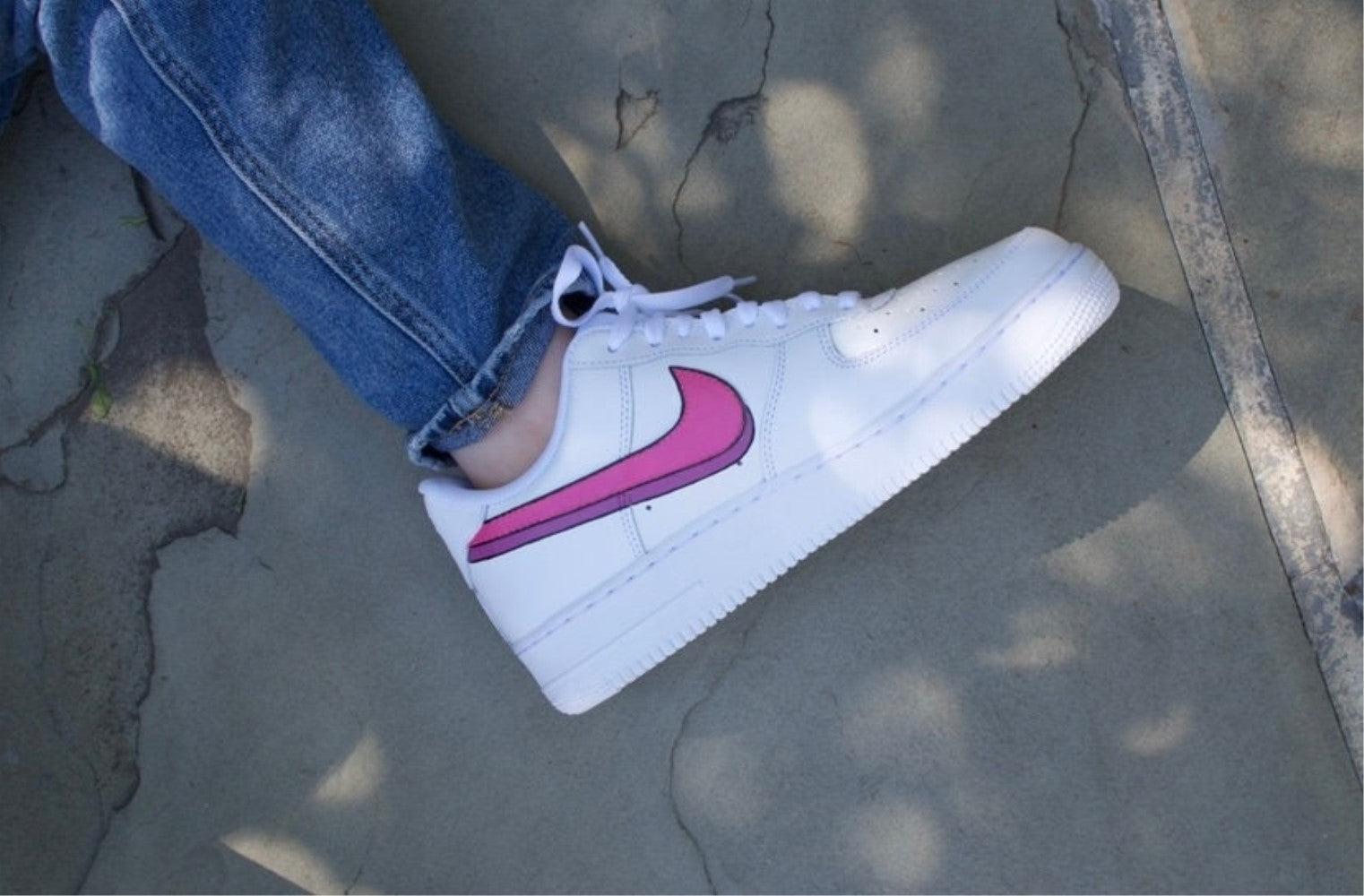 Pink Purple Custom Air Force 1-shecustomize