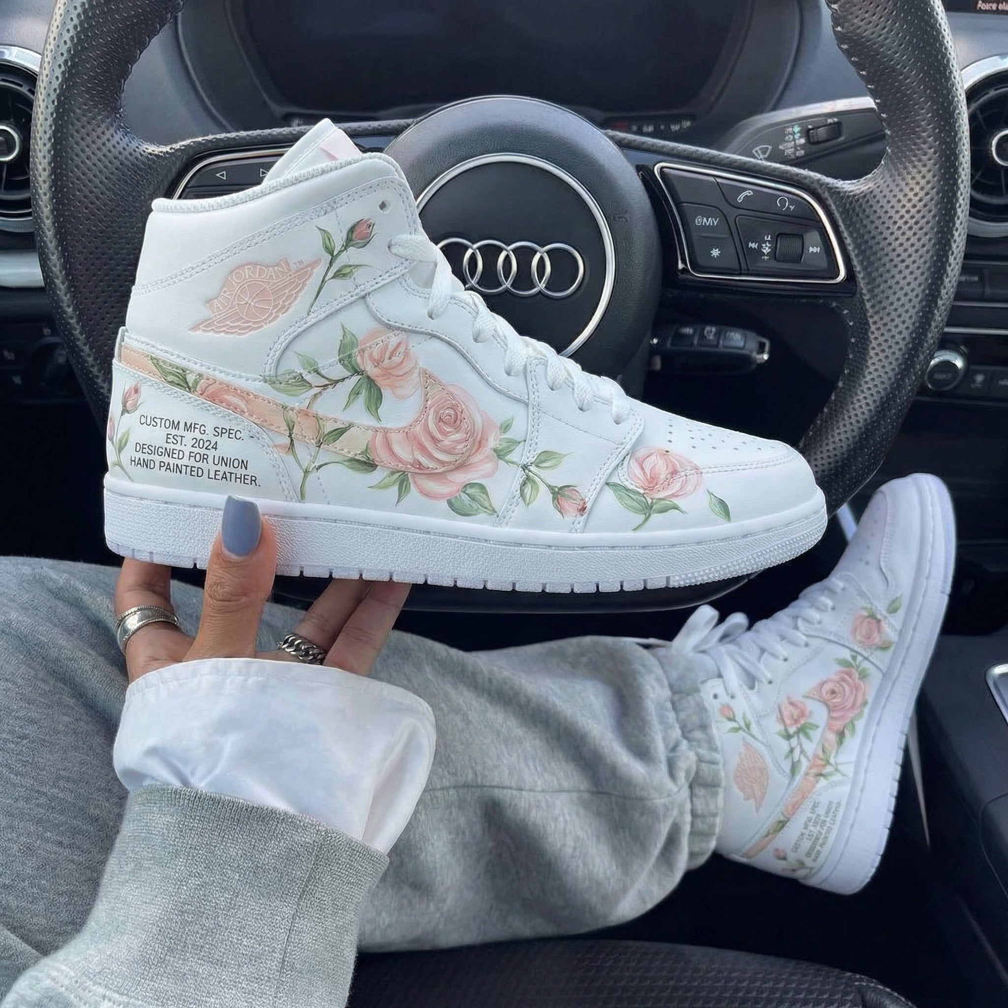 Pink Rose Custom Air Jordan 1-shecustomize