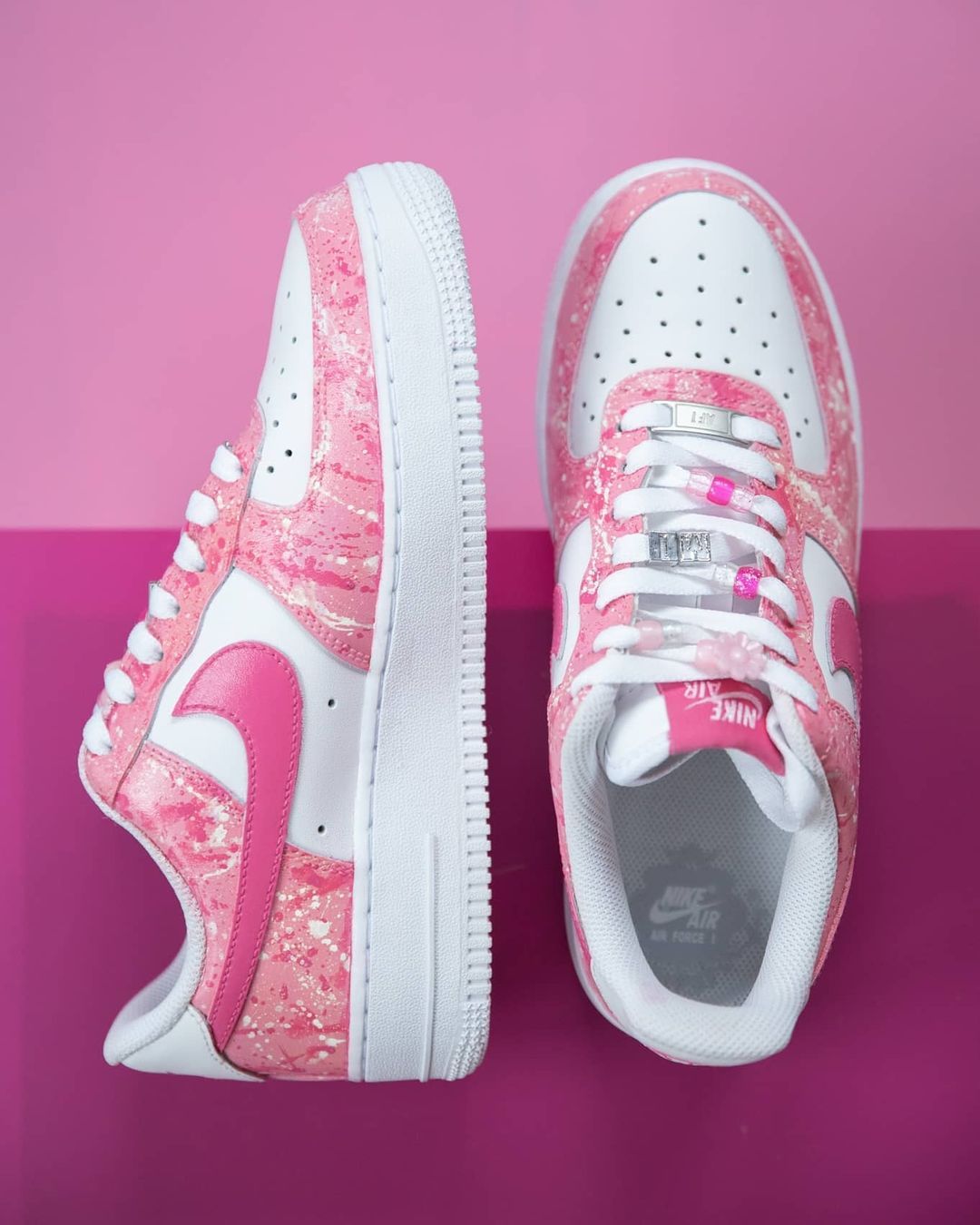 Pink Splatter Custom Air Force 1-shecustomize