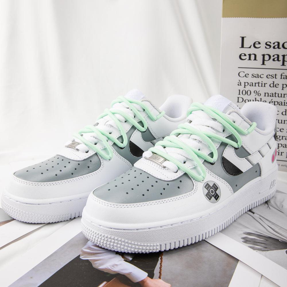 PlayStation White Gray Air Force 1s Custom Shoes Sneakers-shecustomize