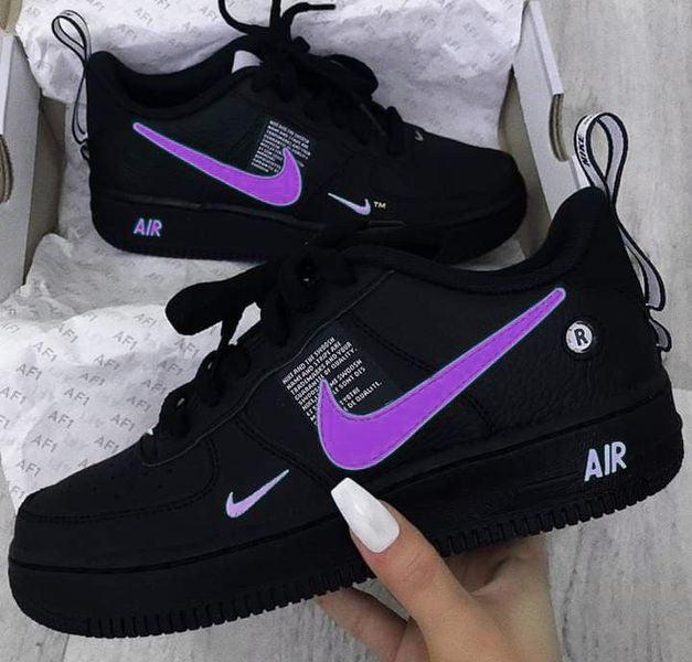 Purple Black Custom Air Force 1-shecustomize